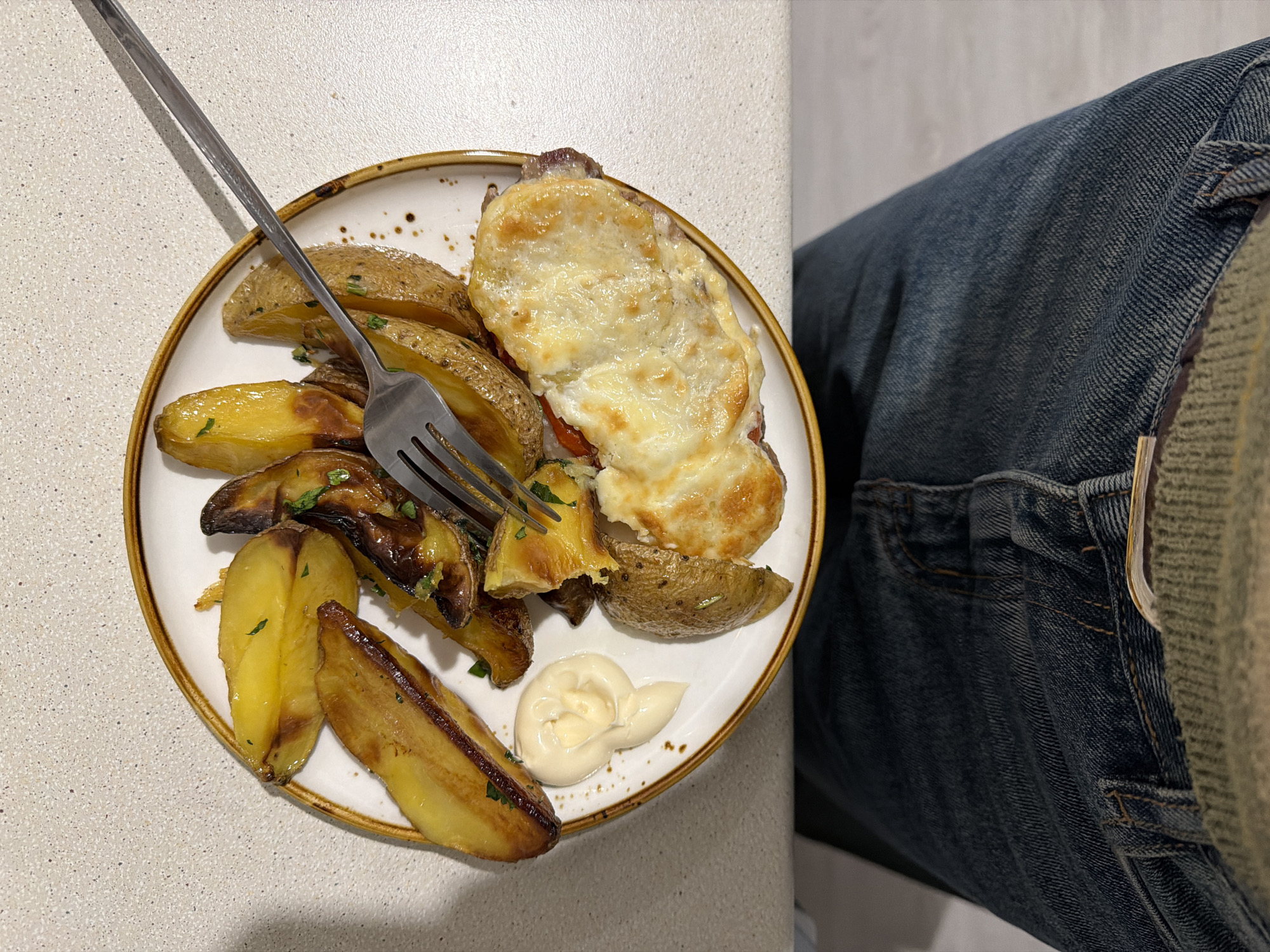 Meal documented on countertop in Засечное, Russia
