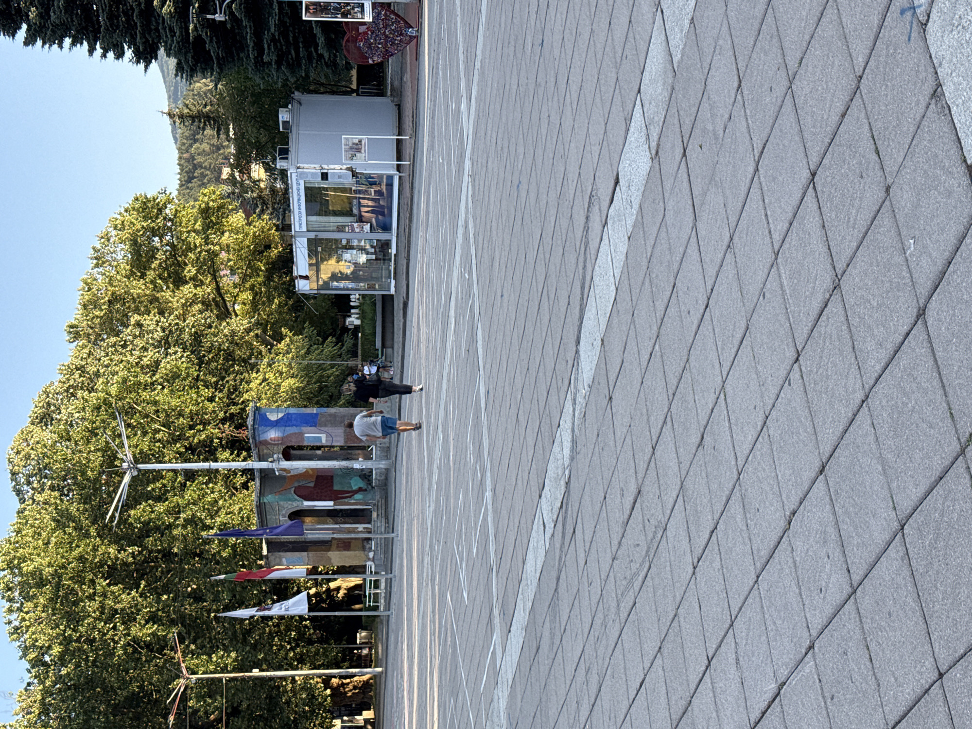 Afternoon scenes around Kyustendil's museum square and playground