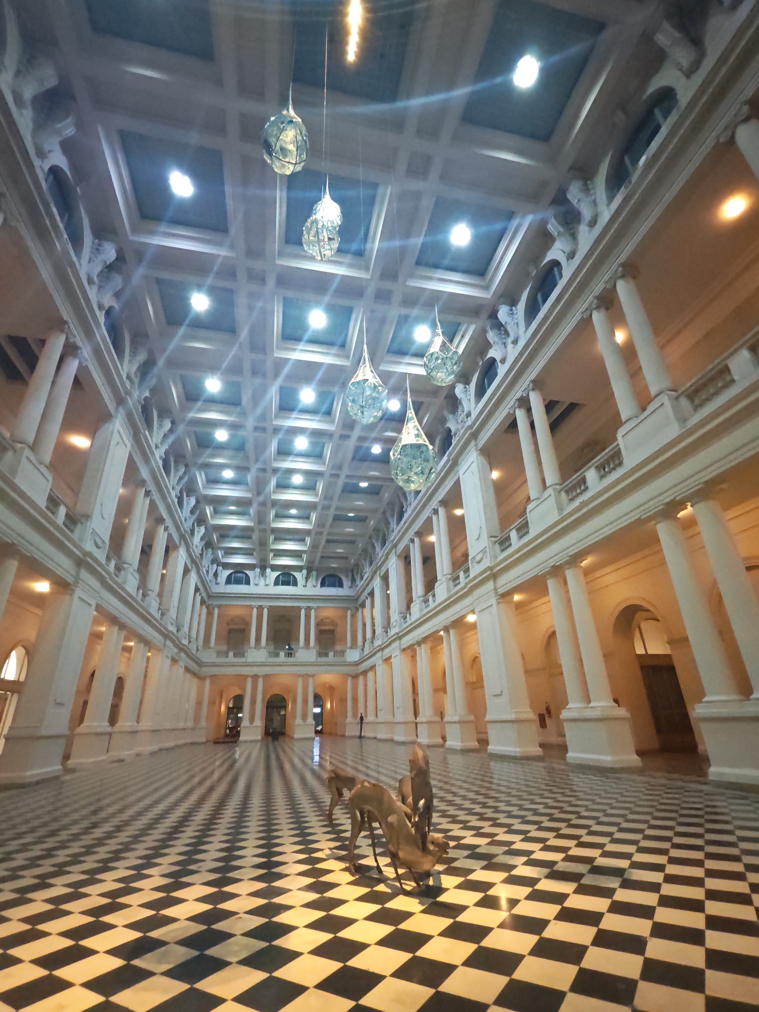 Evening documentation of La Plata Legislature Building interior features