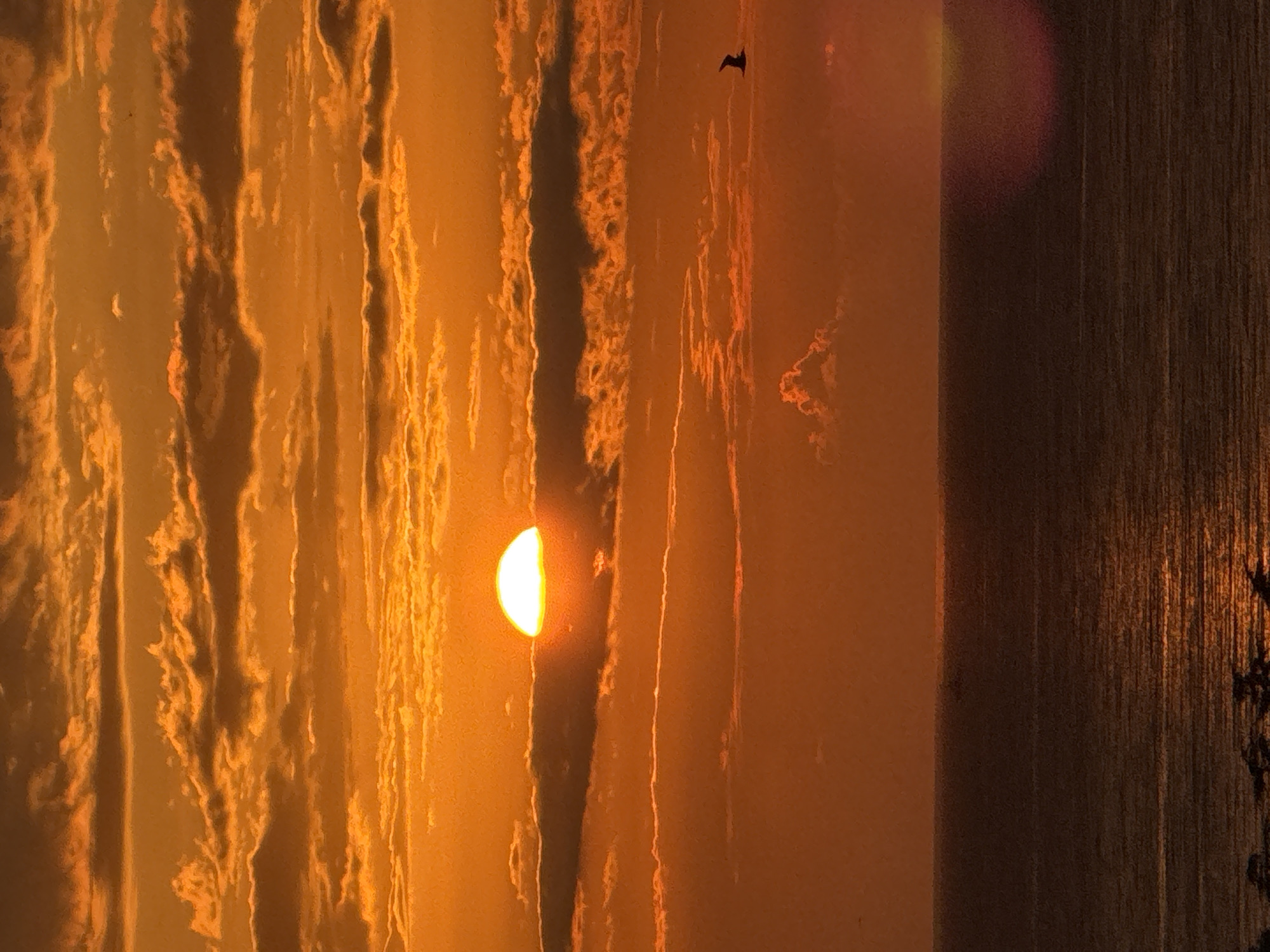 Black Sea sunset paints the Batumi sky orange and yellow