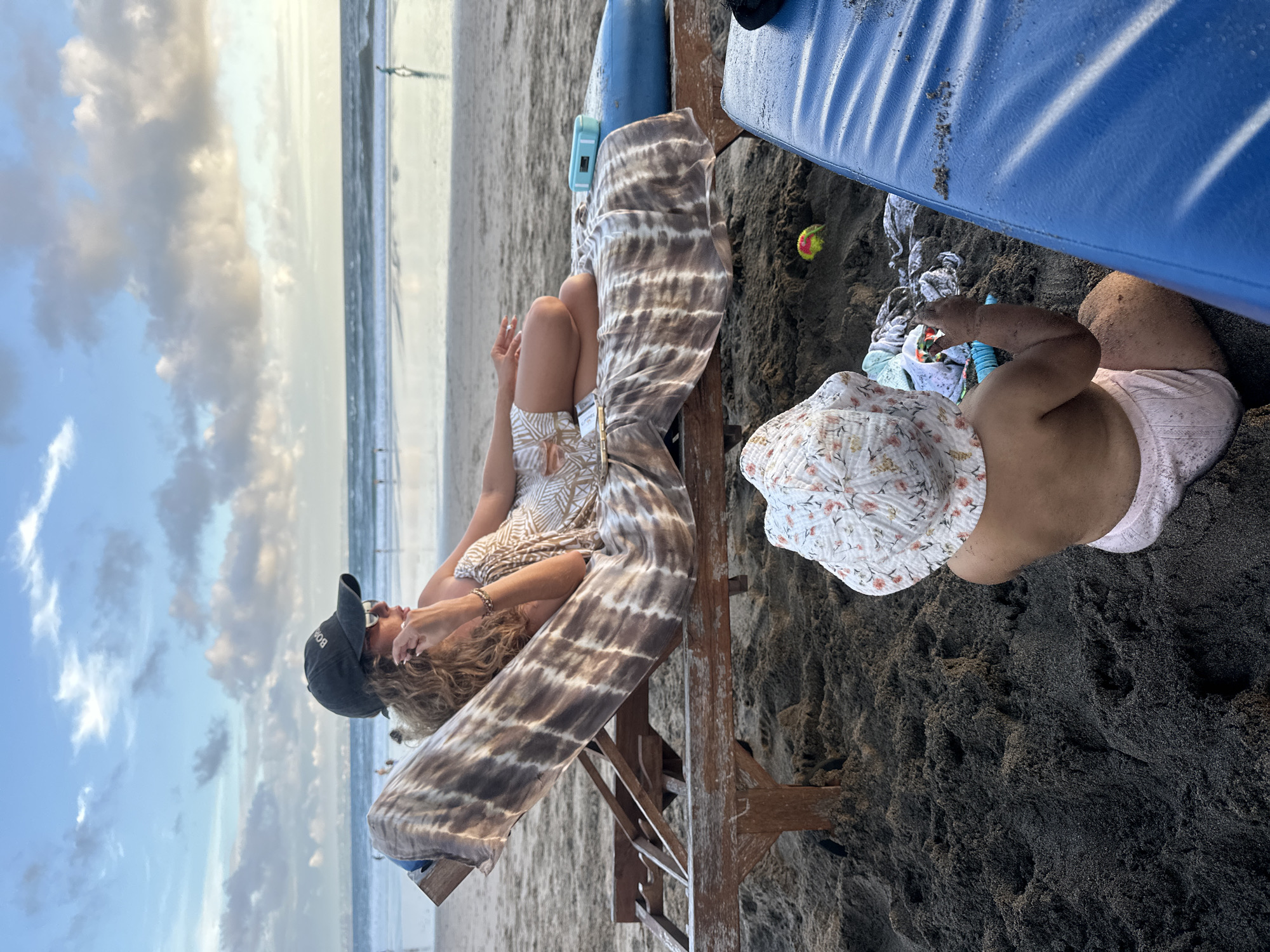 Woman enjoys morning beach time with dog in North Kuta