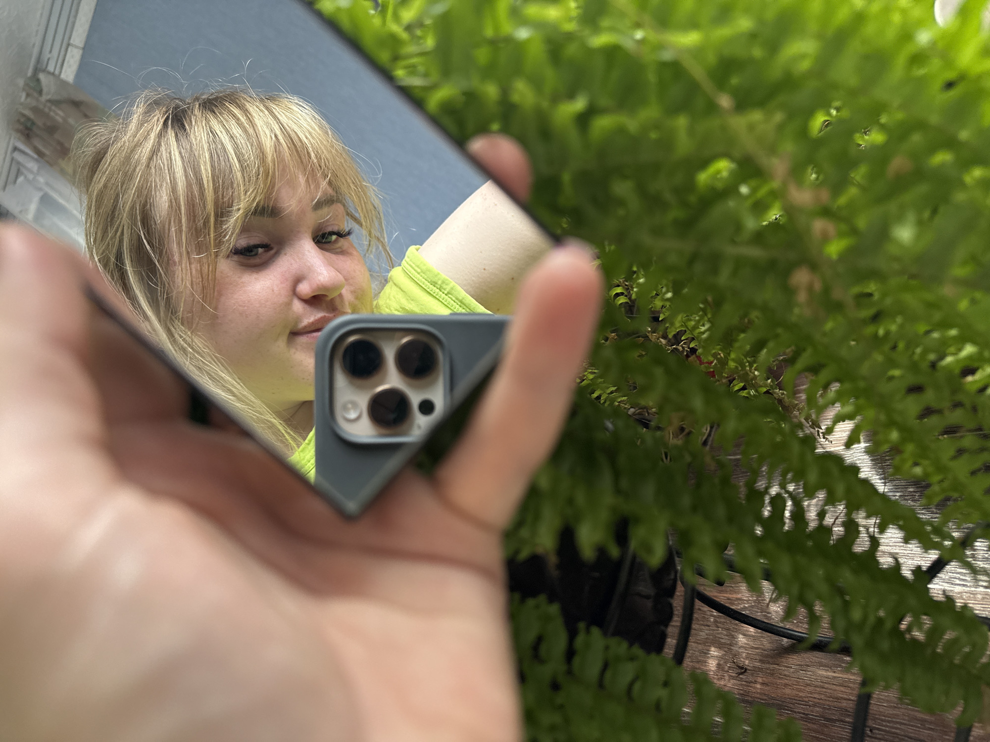 Woman takes mirror selfies in Russian industrial town
