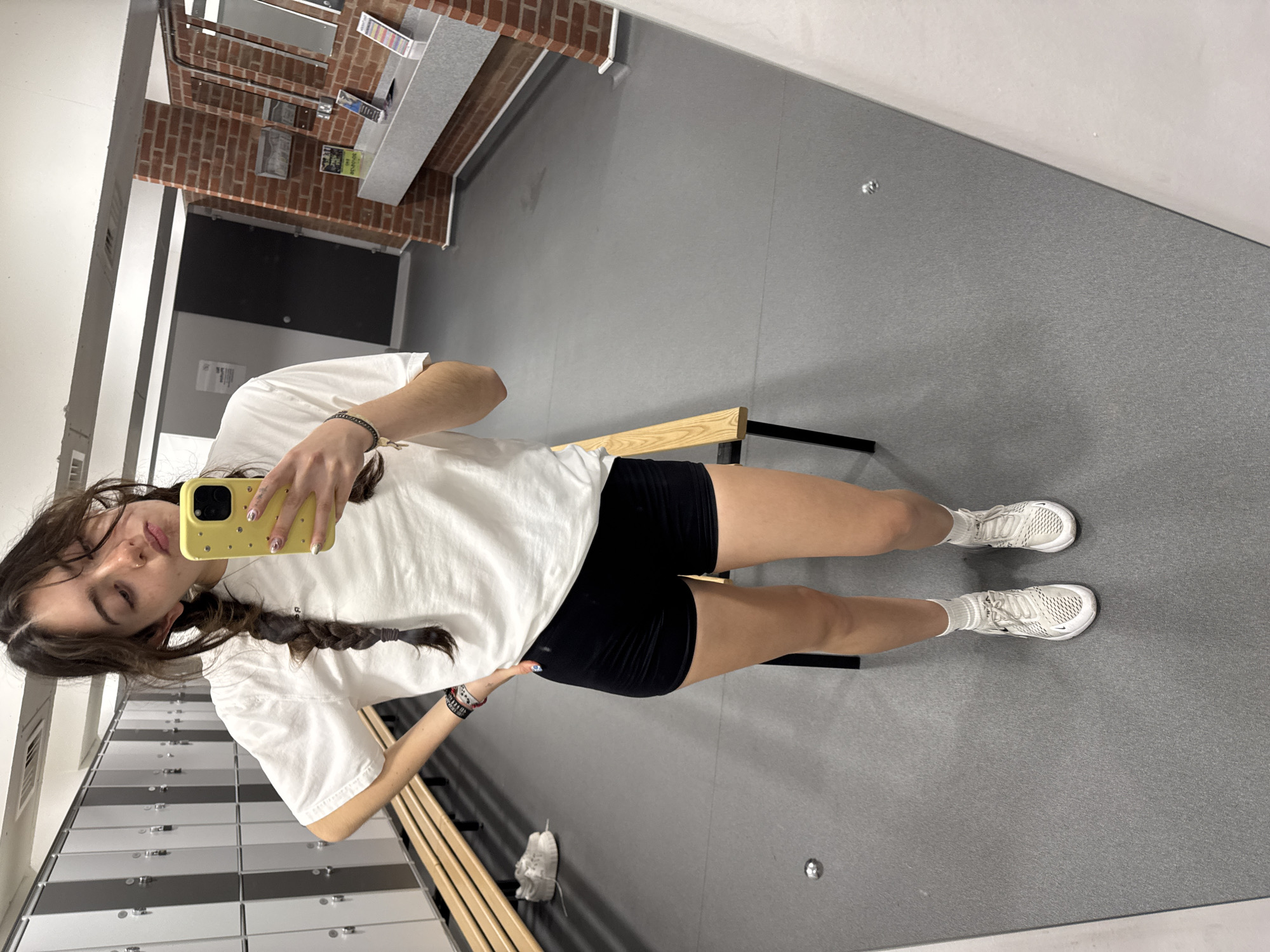 Woman takes mirror selfie in Hull gym facility