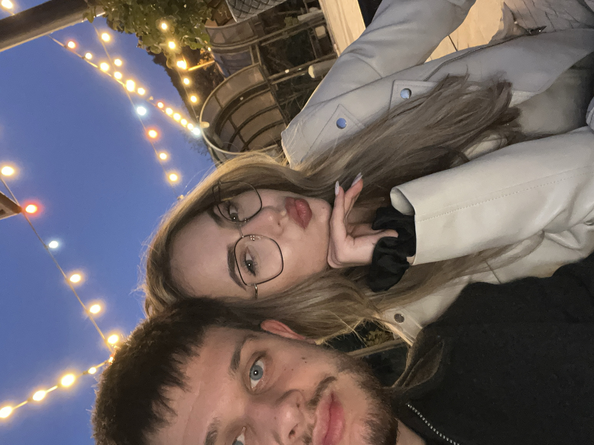 Couple enjoys evening drinks and dining in Blagoevgrad