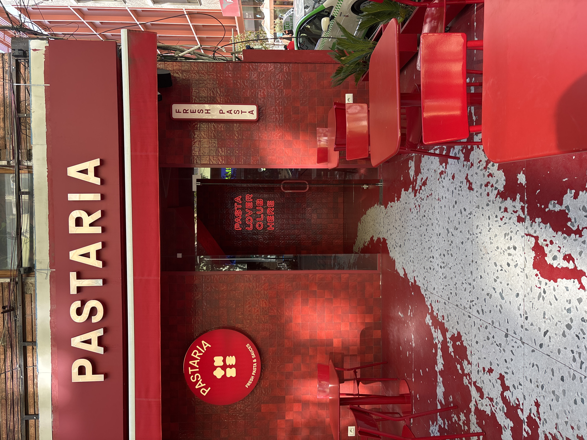 Street scenes and restaurant exterior documented in Tirana