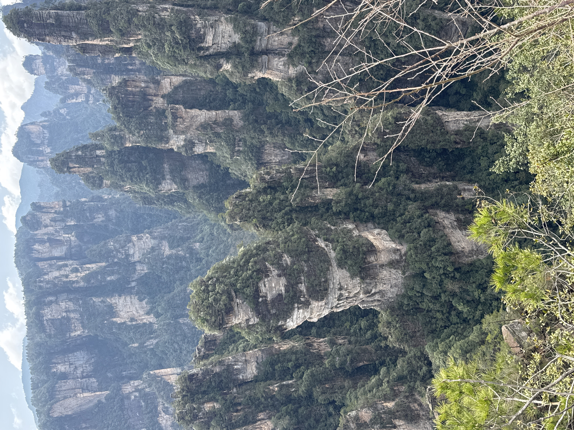 Tourists explore dramatic landscapes at Zhangjiajie scenic area