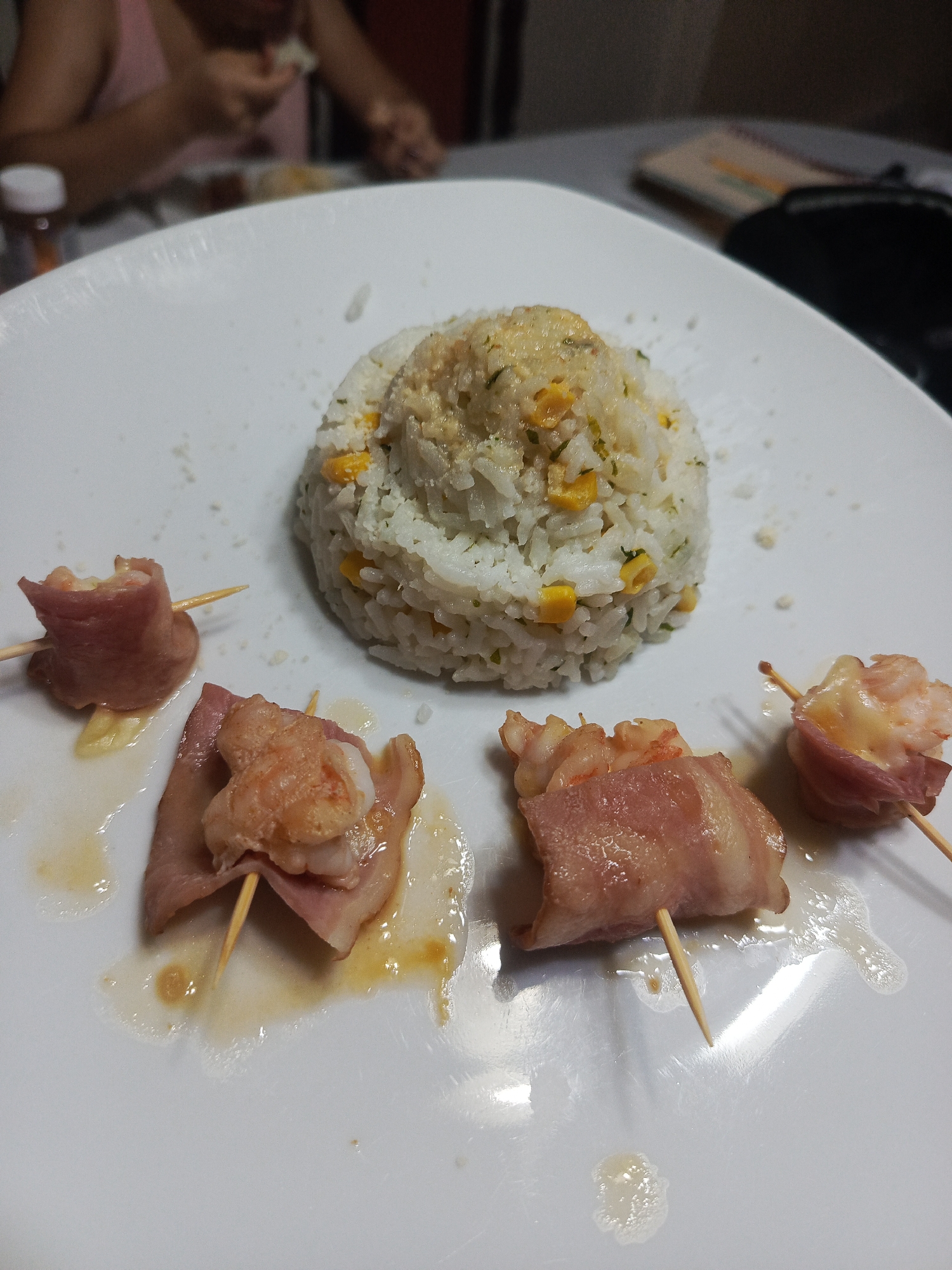 Diner captures plated rice dish in Guayaquil