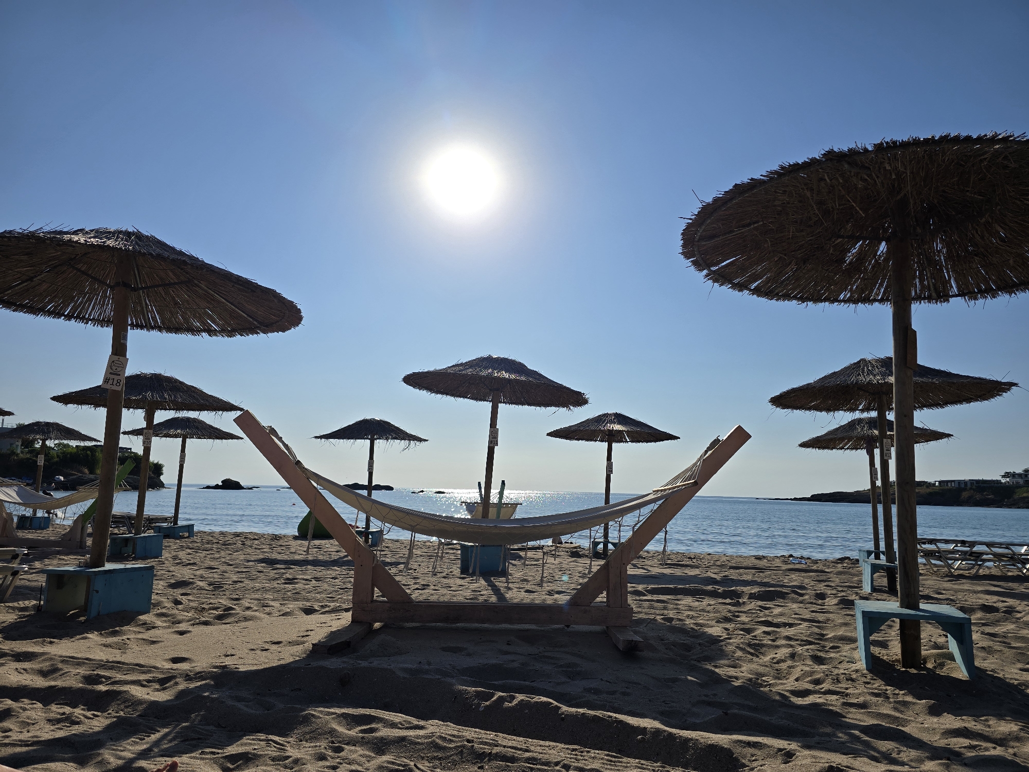 Lazy beach day, sand to sea, every detail