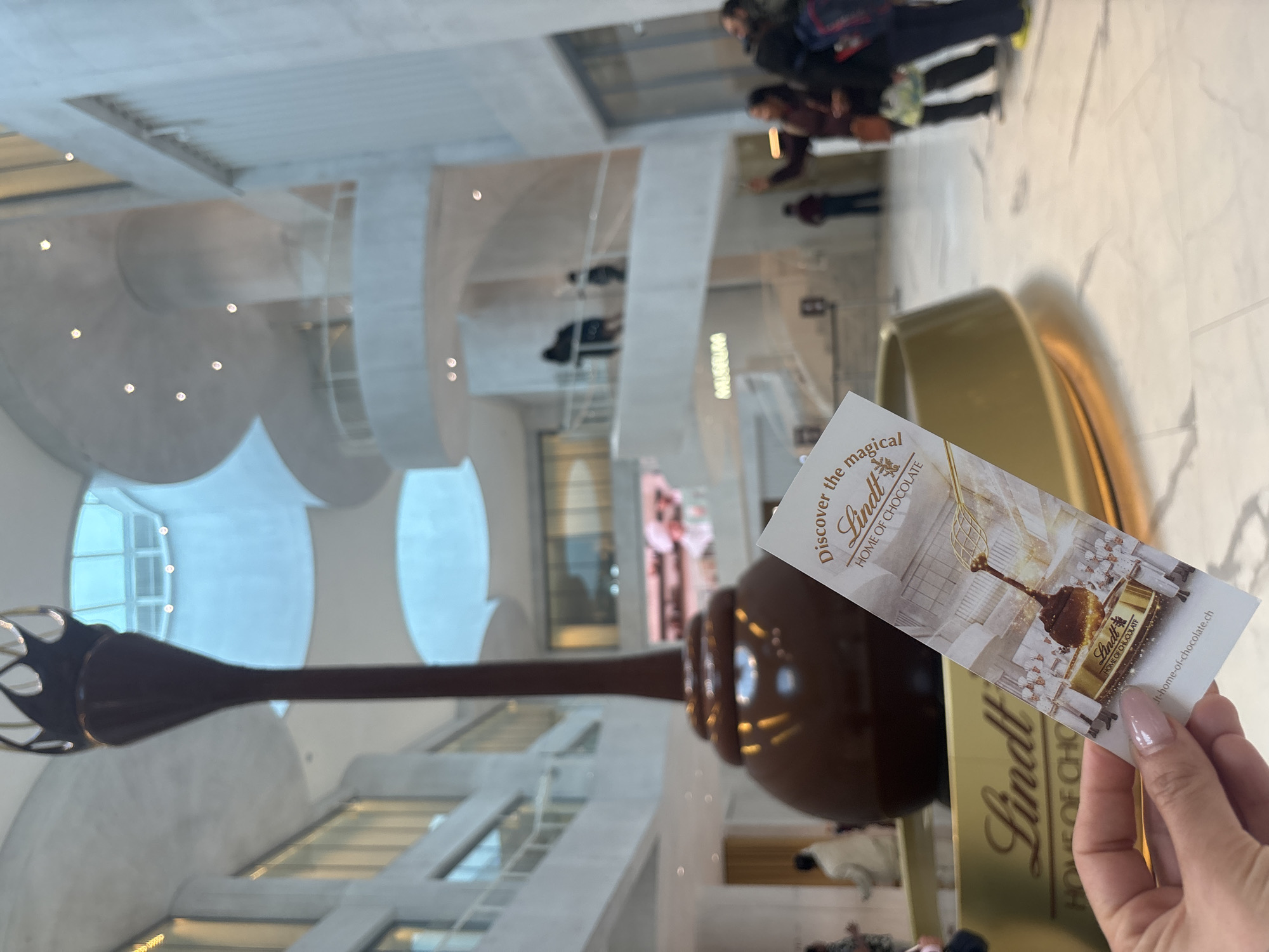 Visitor captures Lindt chocolate museum displays in Switzerland
