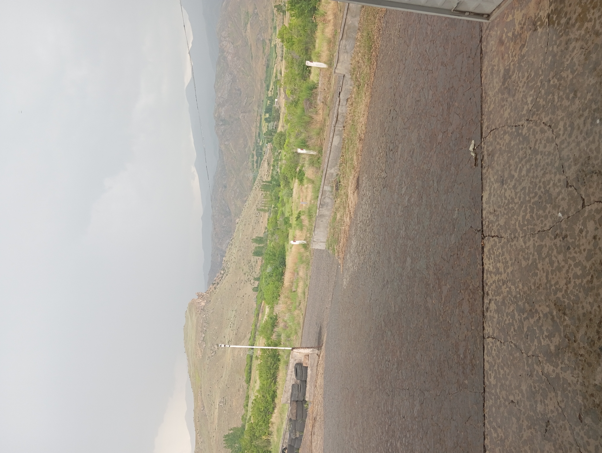 Mercedes on a lift, mountain roads, overcast Yeghegnadzor