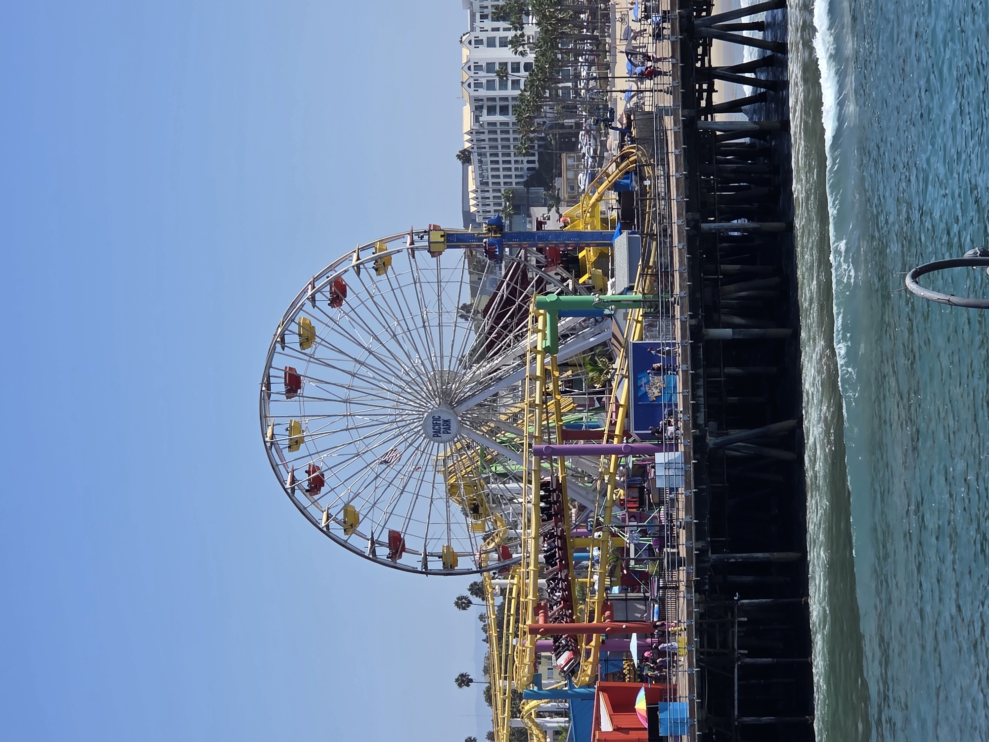 Busy summer evening on the Santa Monica Pier