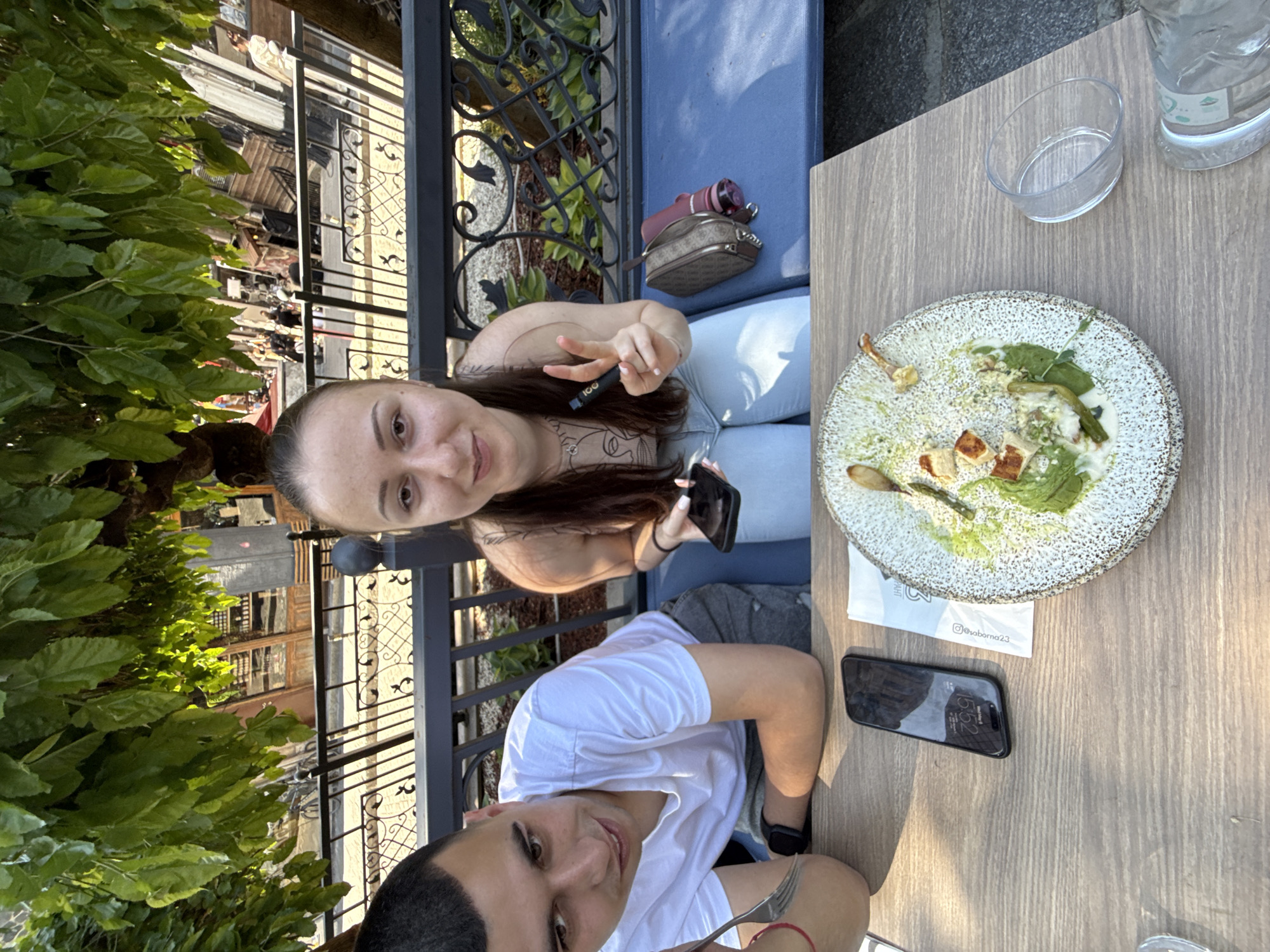 Couple enjoys outdoor dining experience in Plovdiv, Bulgaria