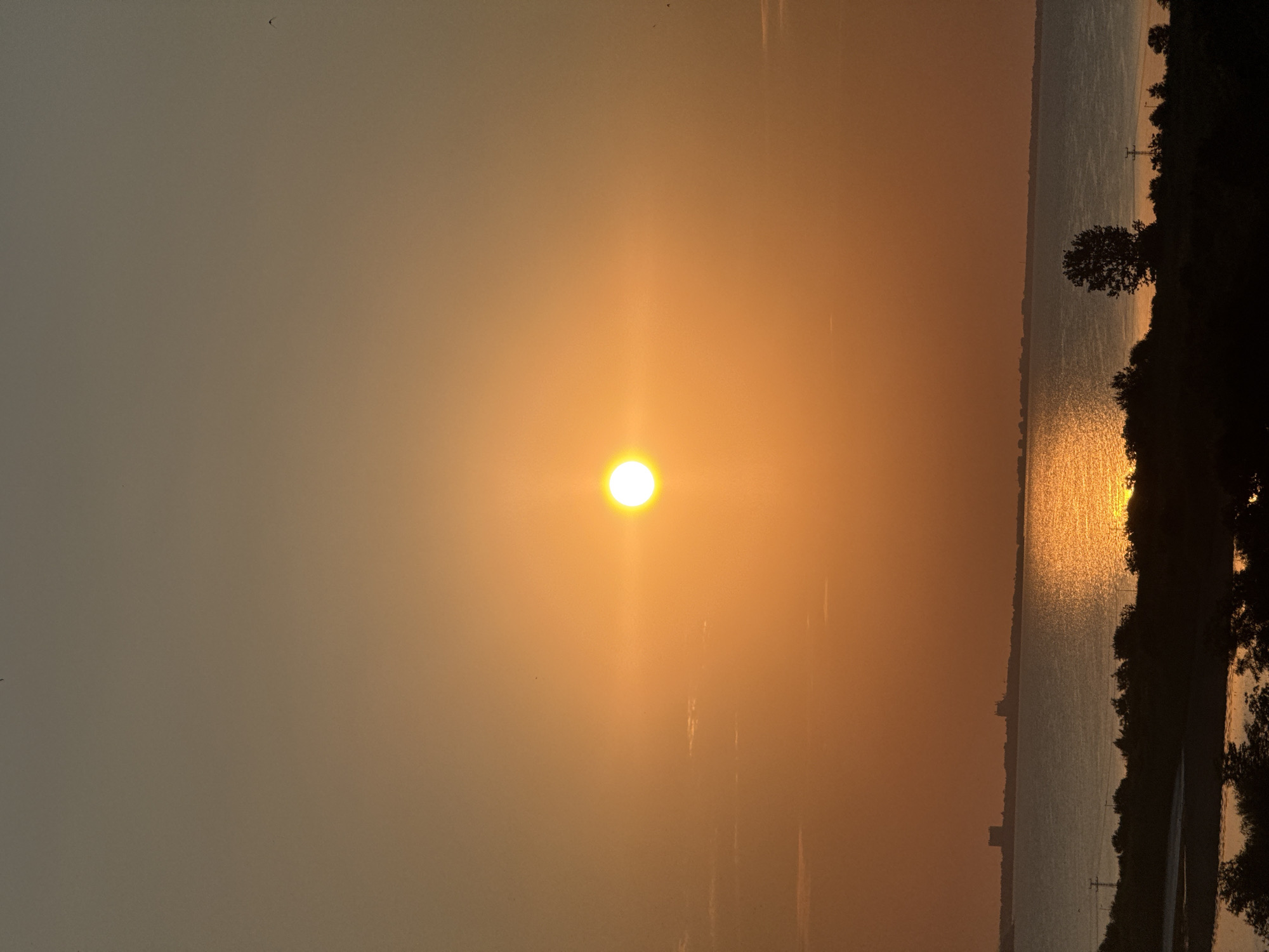 Sunset over Burgas coast, shot from ground and air