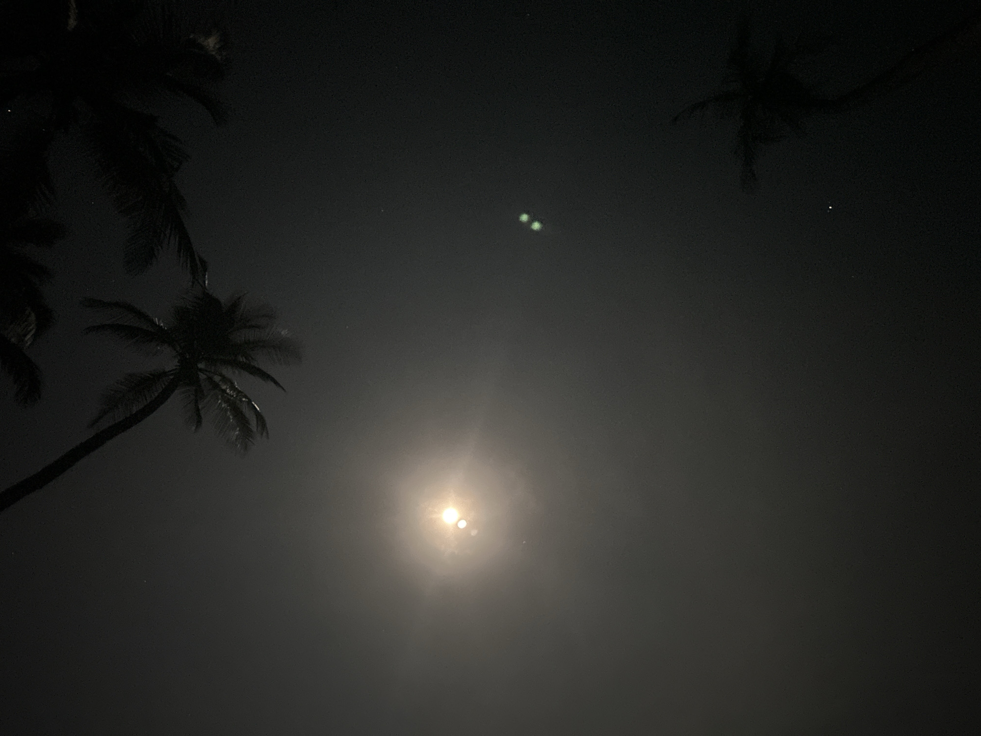 Moonlit tropical landscape photographed in Baan Taling Ngam, Thailand