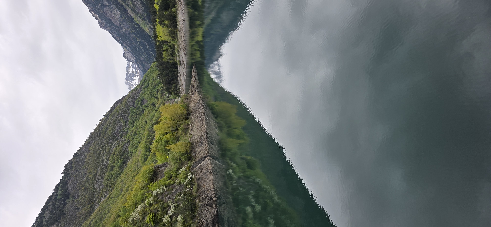Mountain lake reflection captured in Benasque Spain