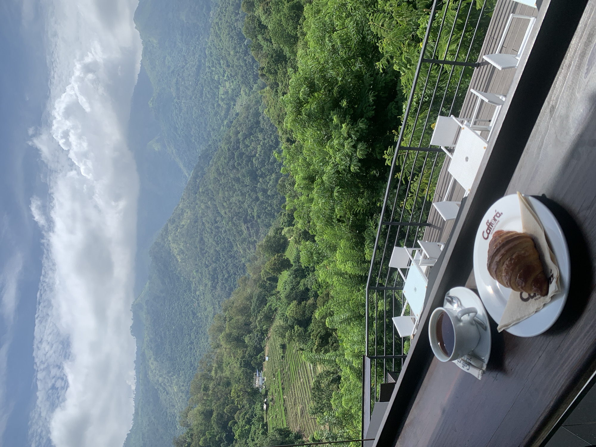 Coffee and views at a hillside café in Uva, Sri Lanka