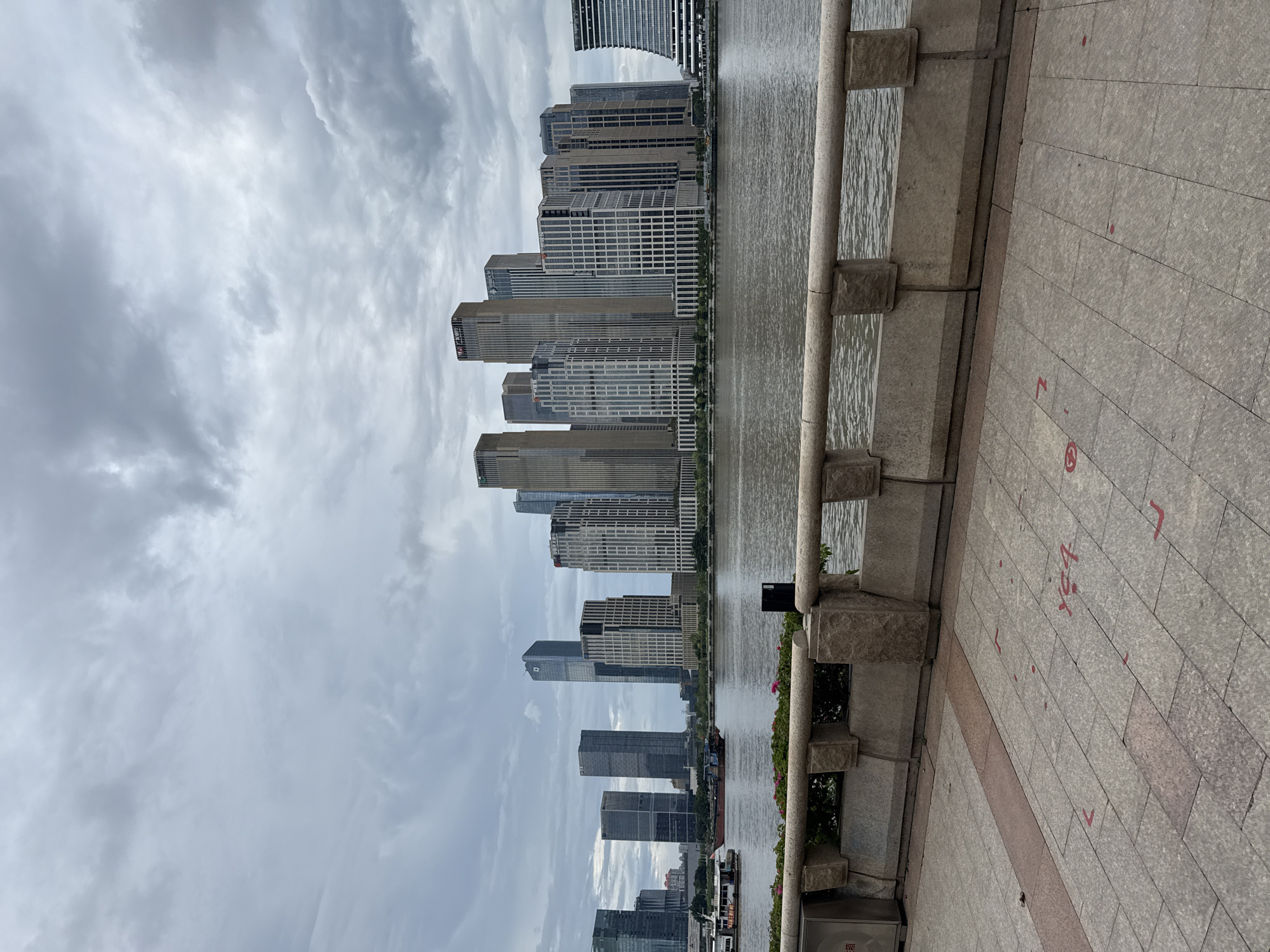 Morning stroll along Guangzhou's Pearl River promenade
