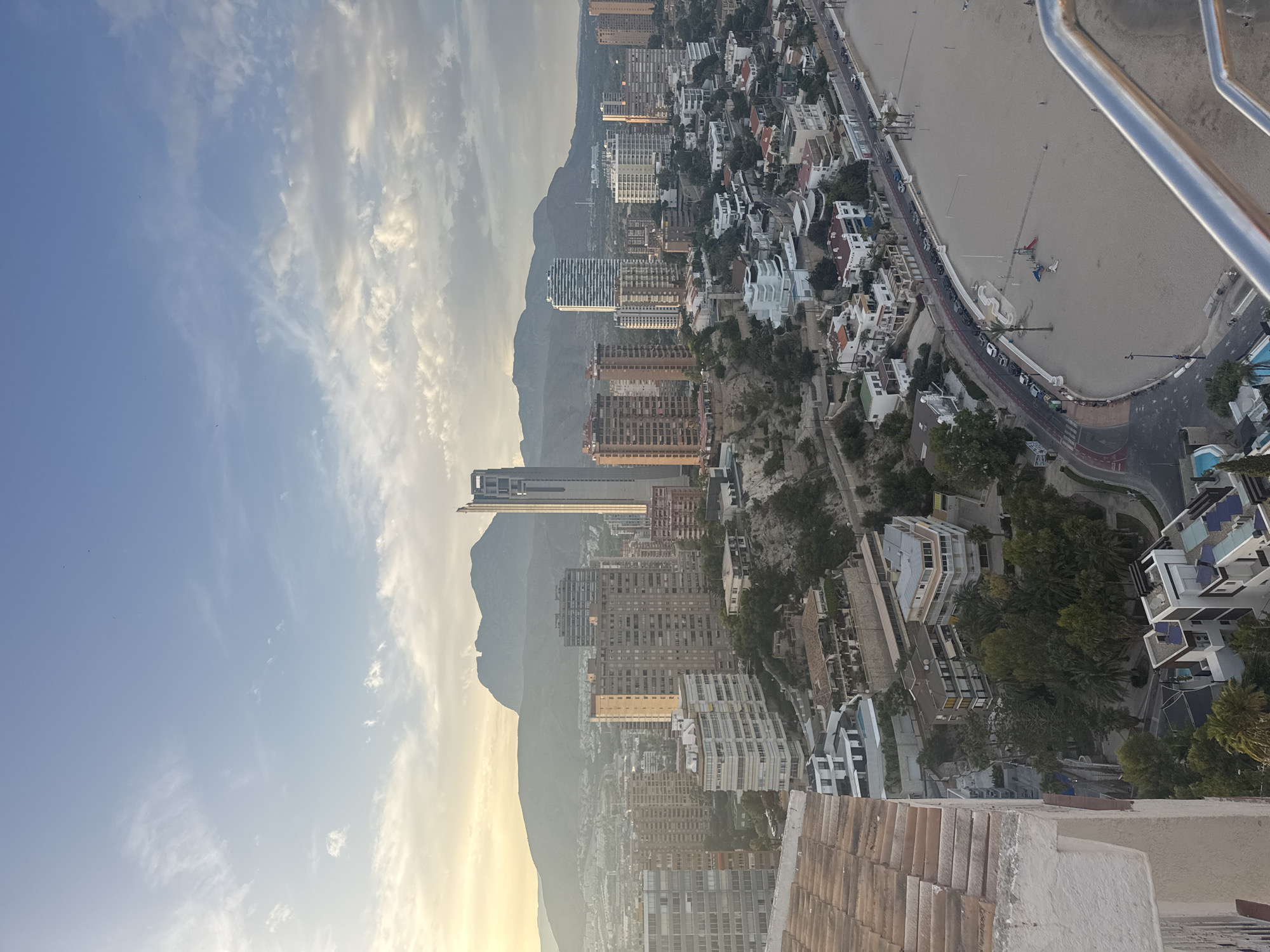 Benidorm at sunset, skyline to shoreline