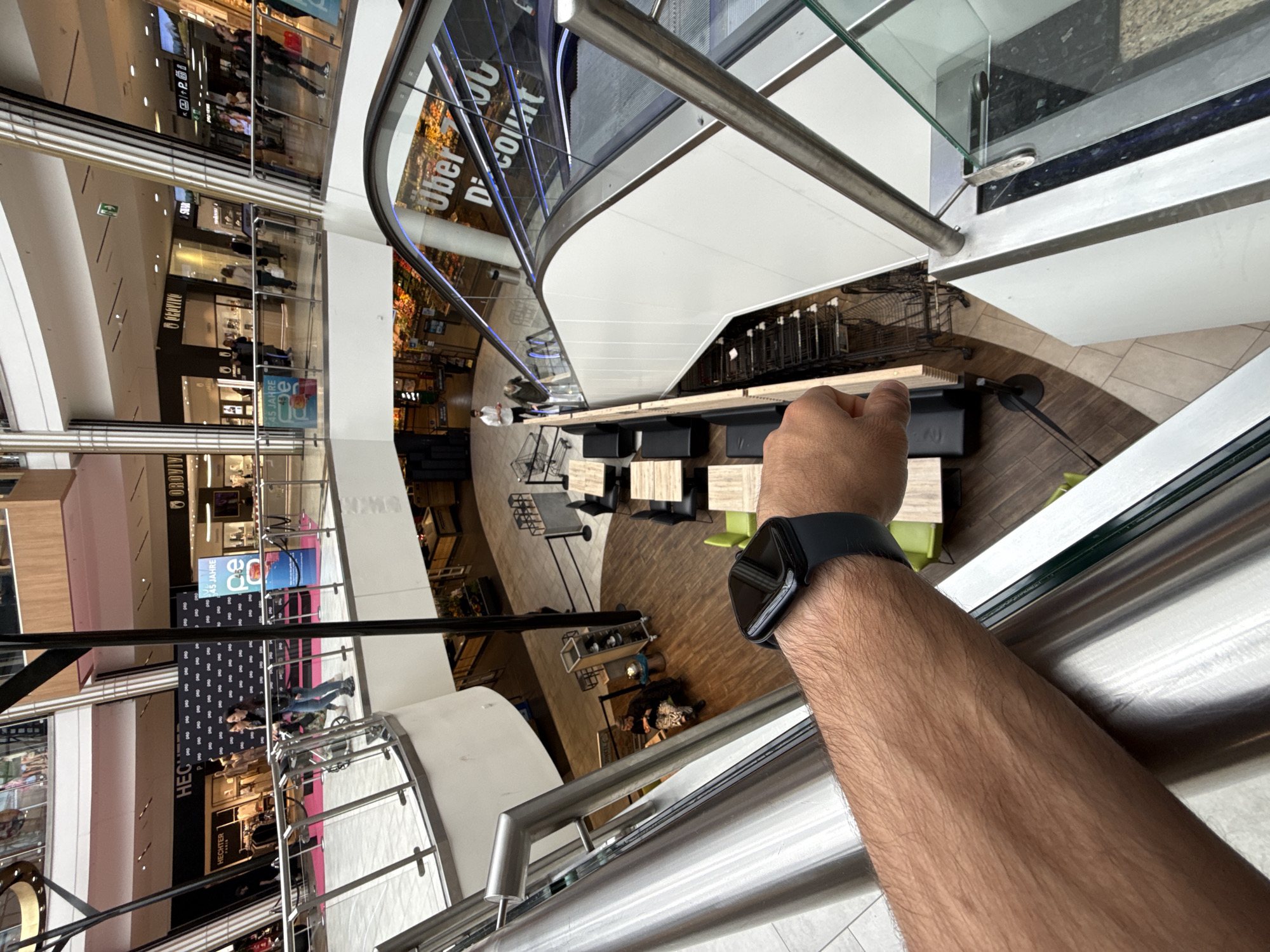 Morning shoppers document routine life at Munich shopping center