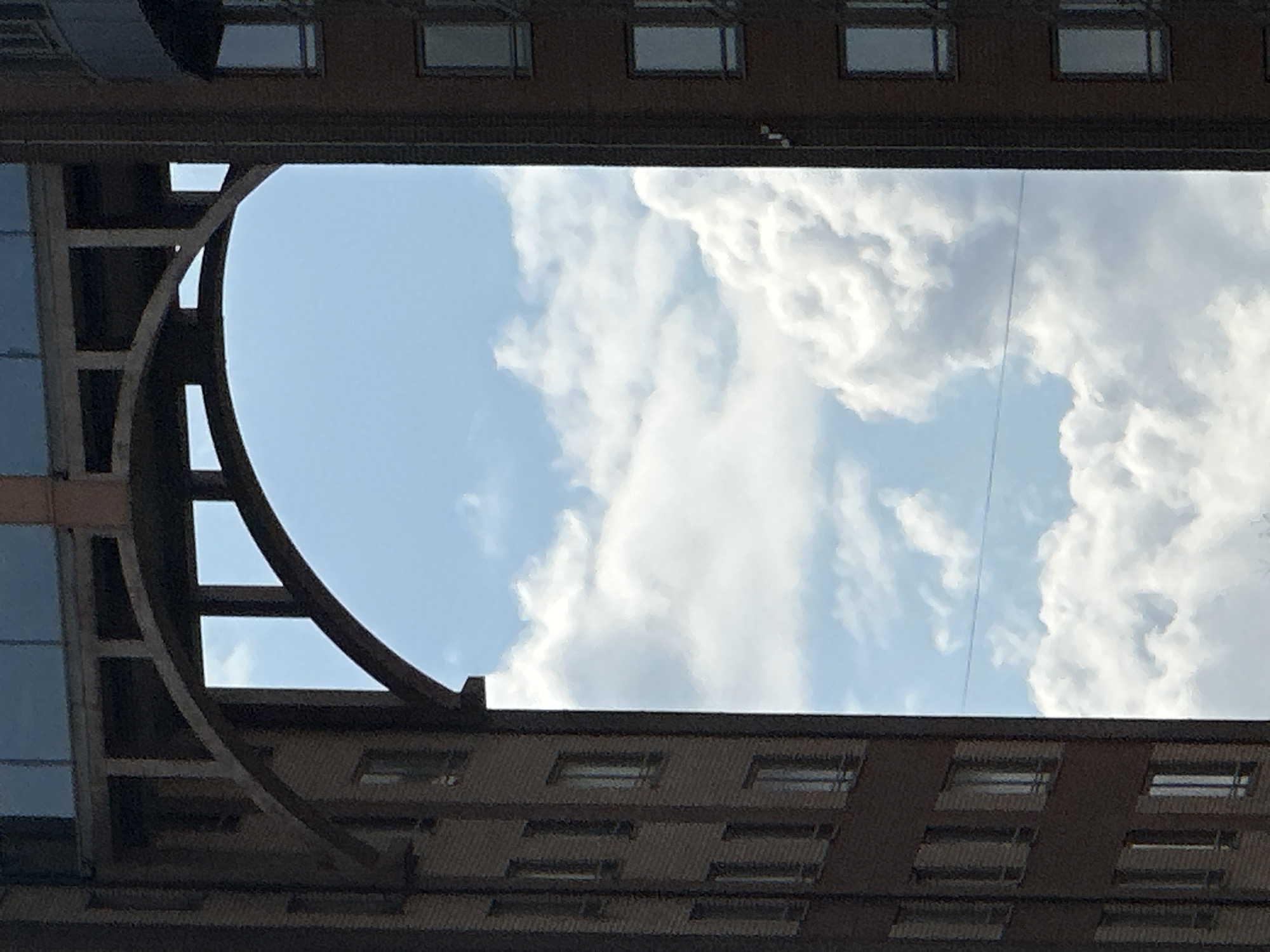 Moscow resident captures spring sky view between buildings