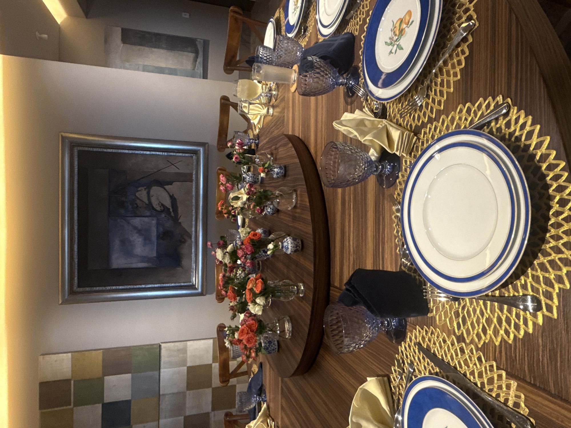 Formal dinner table set in Huixquilucan, Mexico