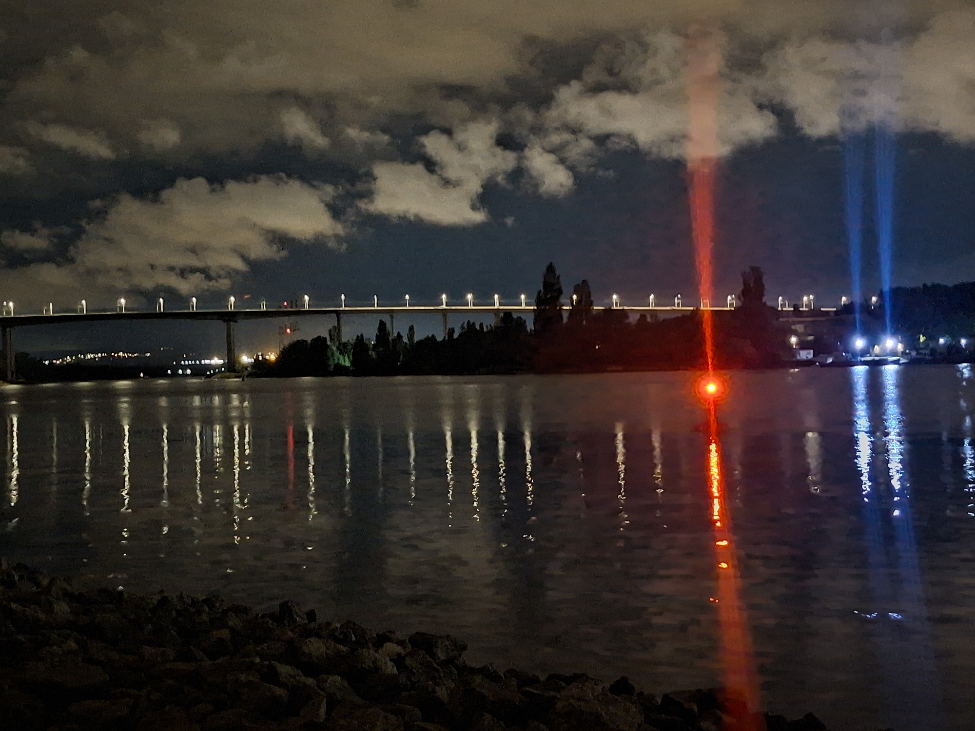 Late-night documentation of Varna waterfront, cats, motorcycle captured