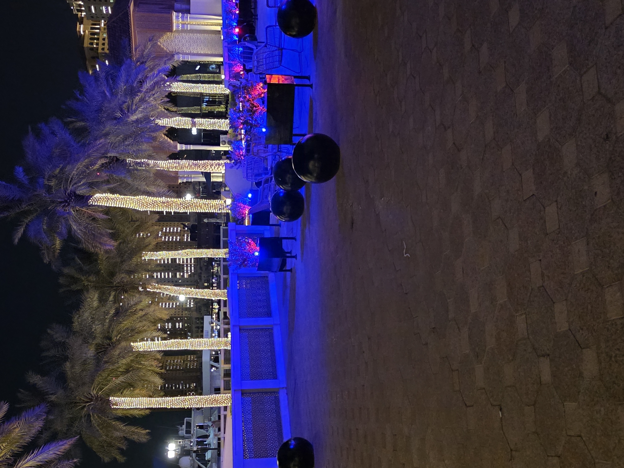 Evening scenes captured at Pearl-Qatar waterfront district in Doha