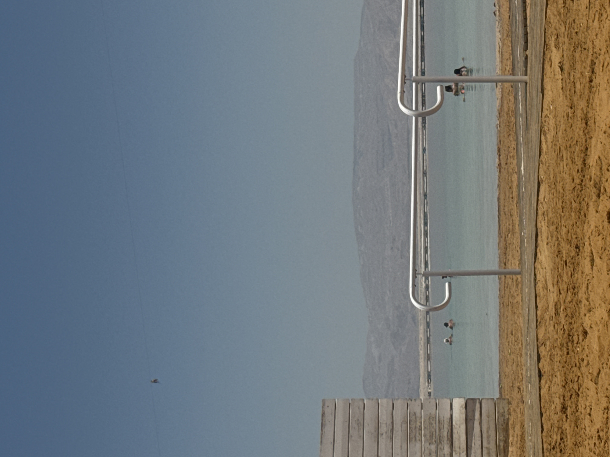 Dead Sea beachgoers enjoy morning swim at Israeli resort