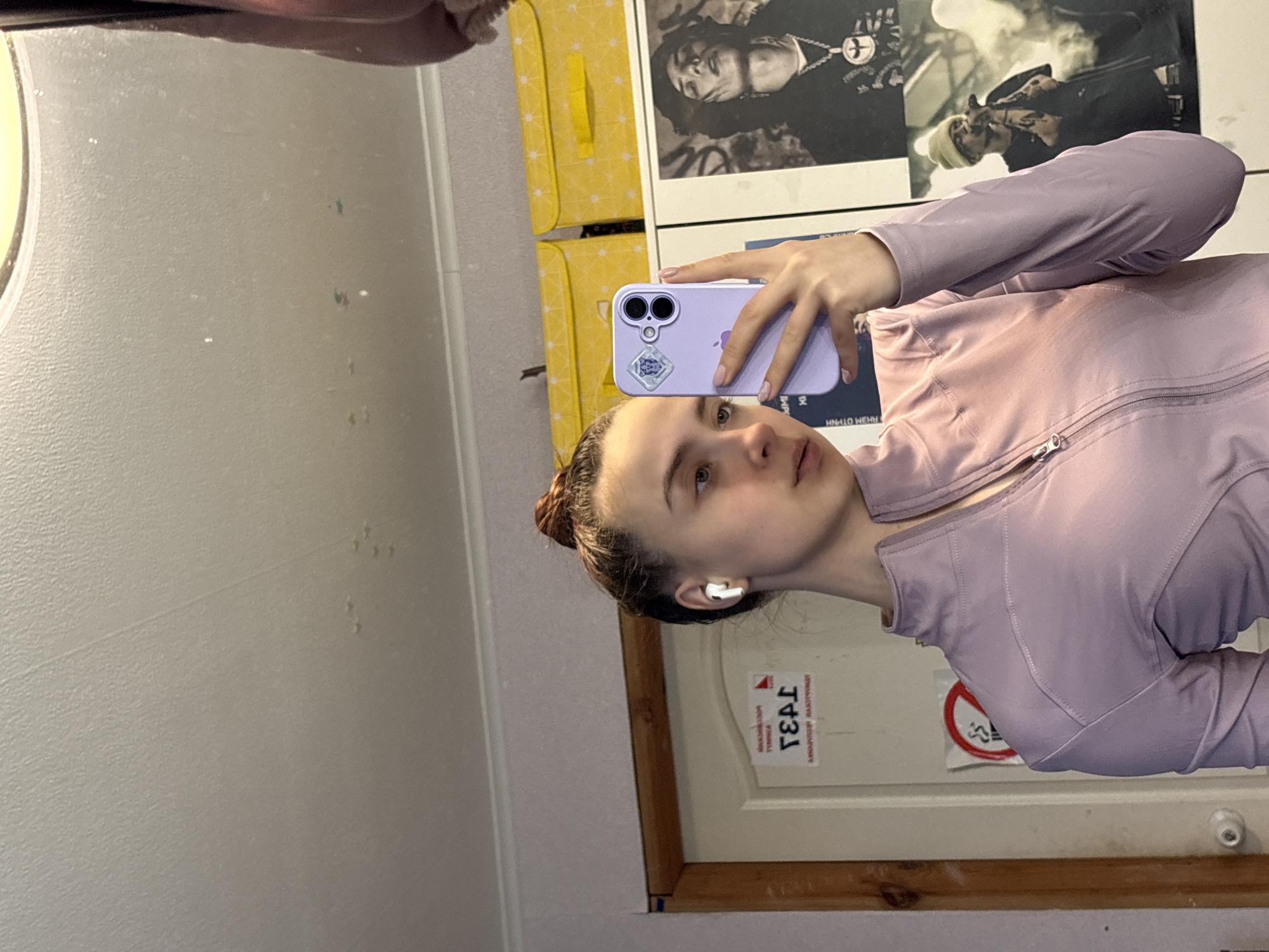 Young woman documents morning routine in Russian town