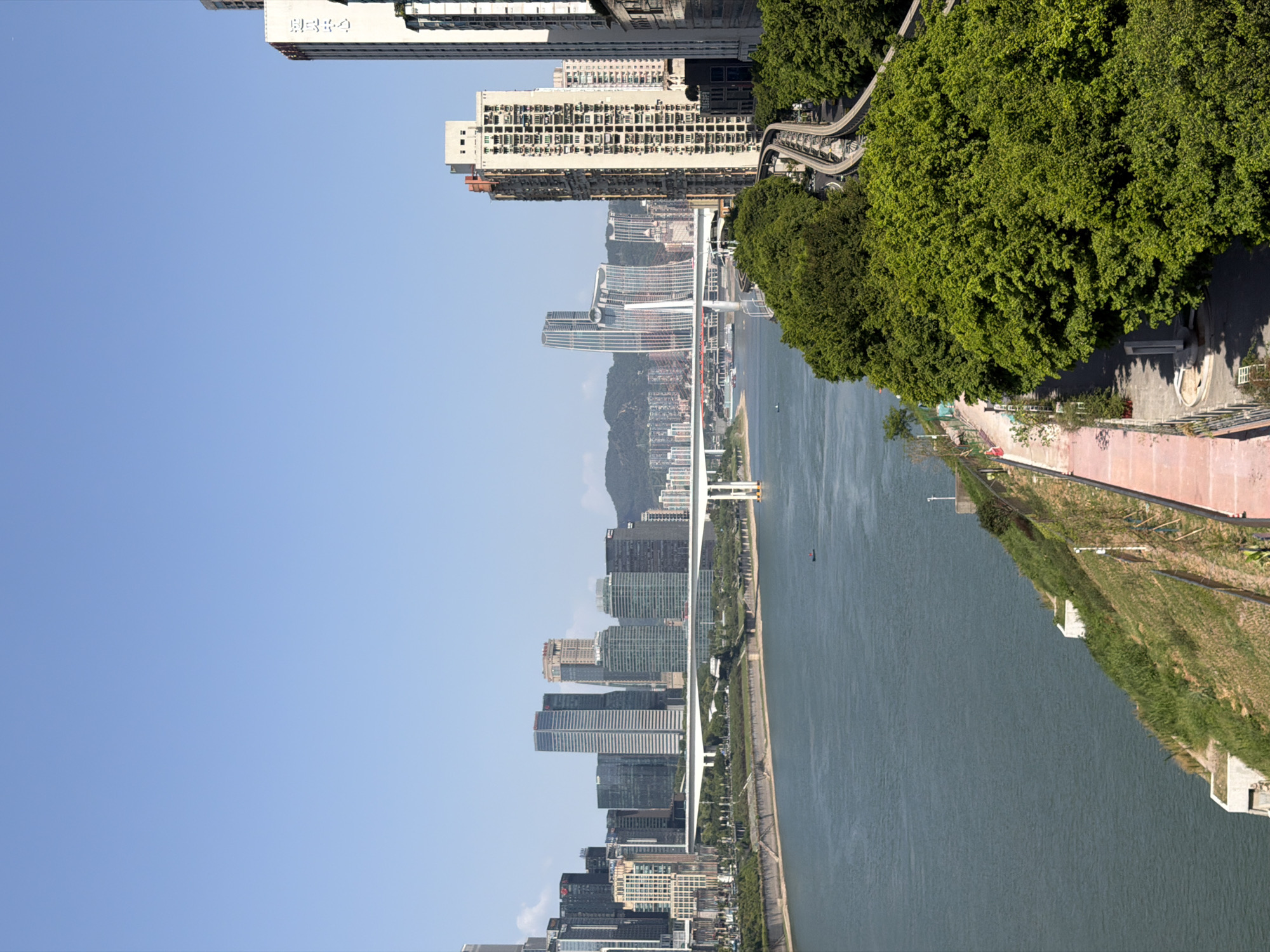 Morning commute and river views across Chongqing's urban core