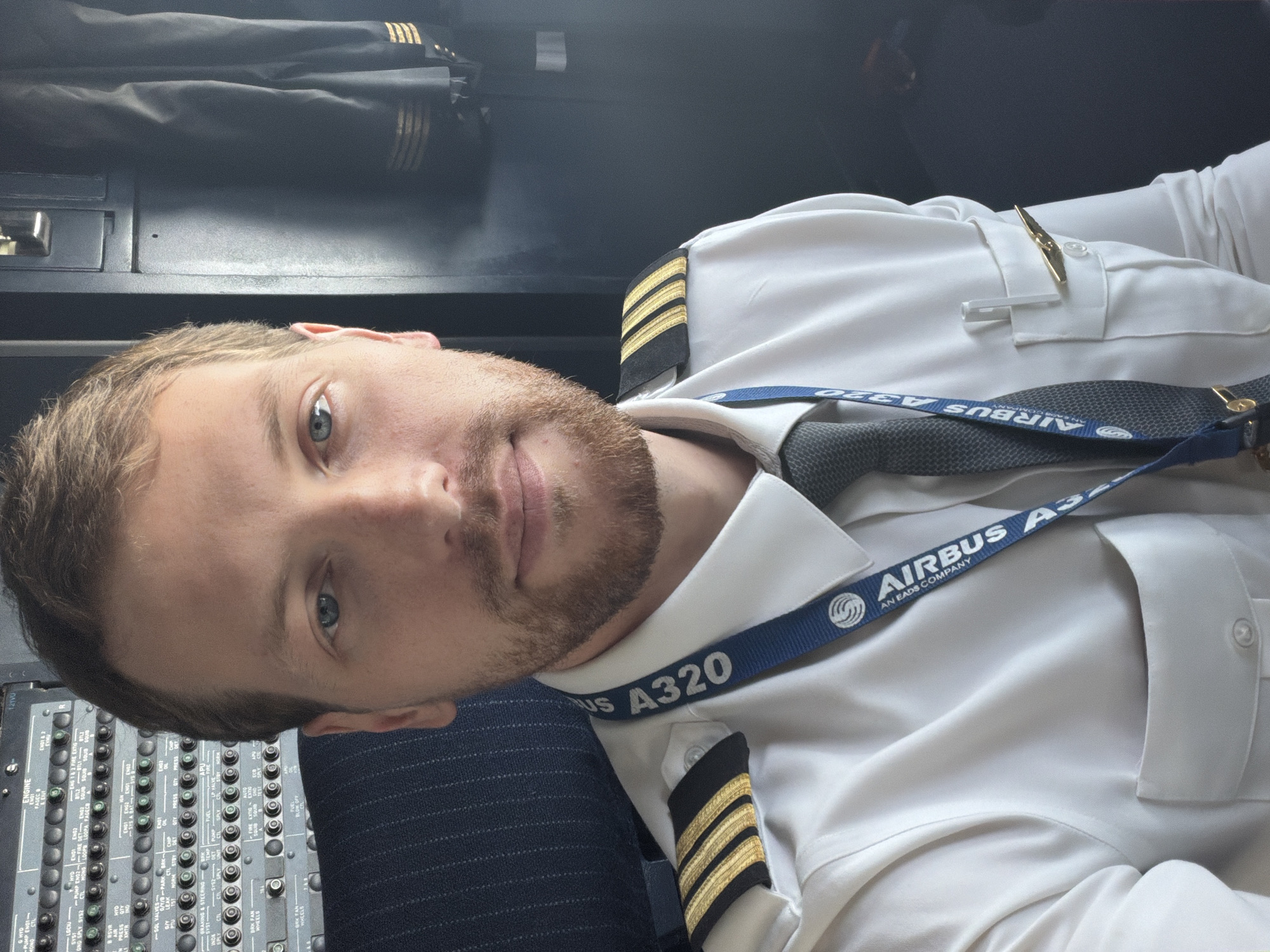 Pilot observed in Airbus A320 cockpit during flight operations