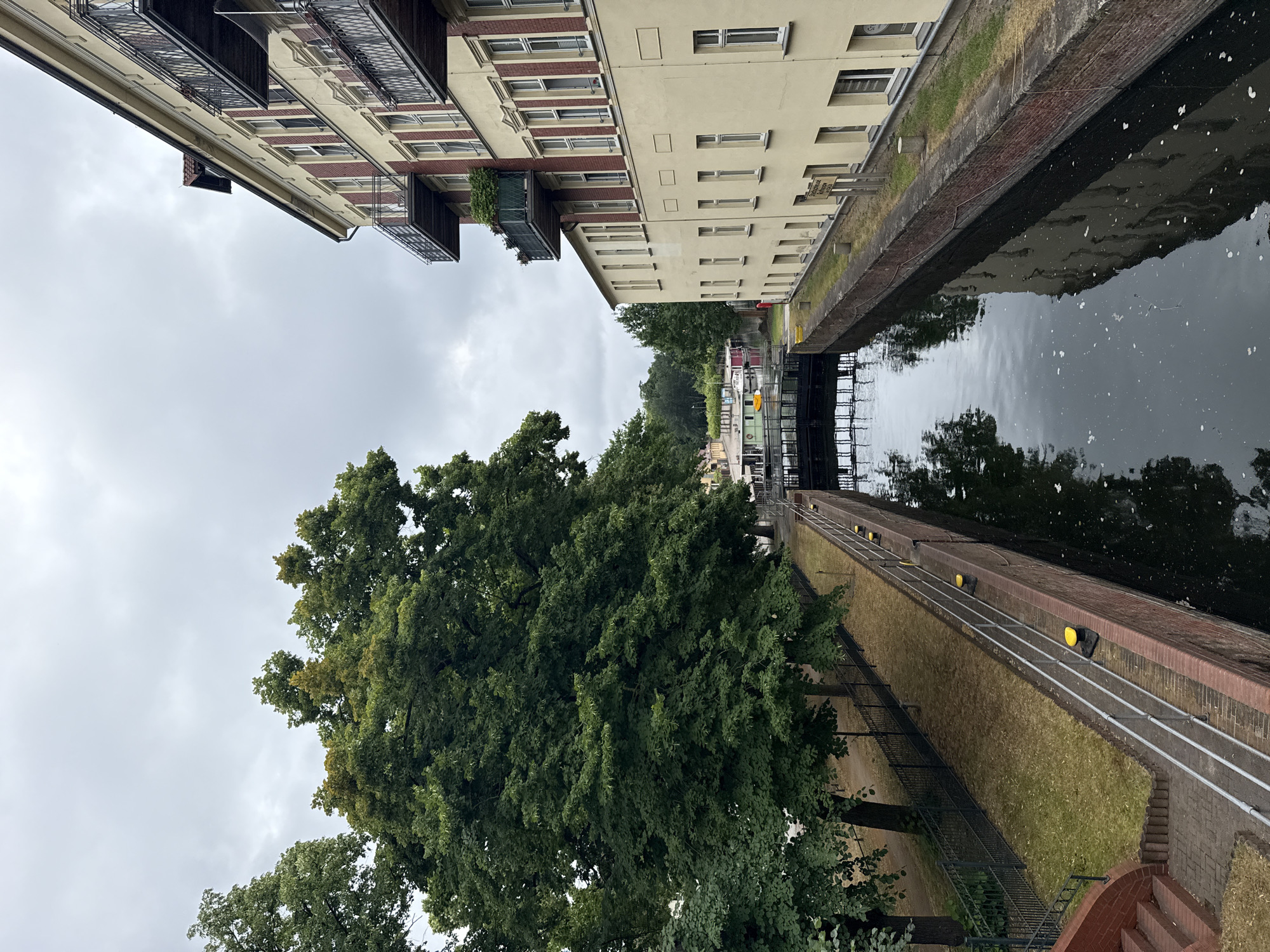 Along Rathenow's canal on a grey June afternoon