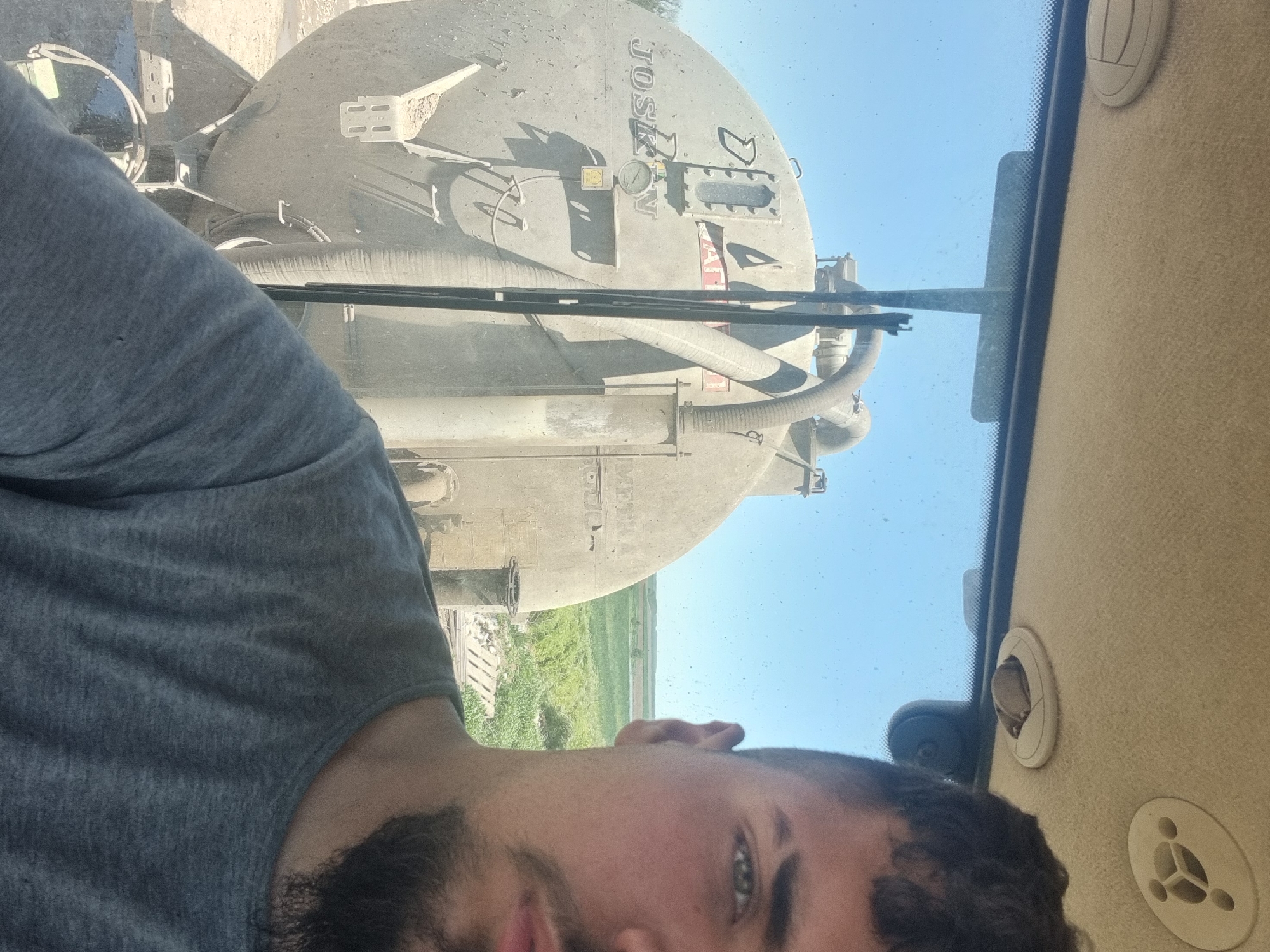Agricultural work observed from vehicle in Paskalevo, Bulgaria