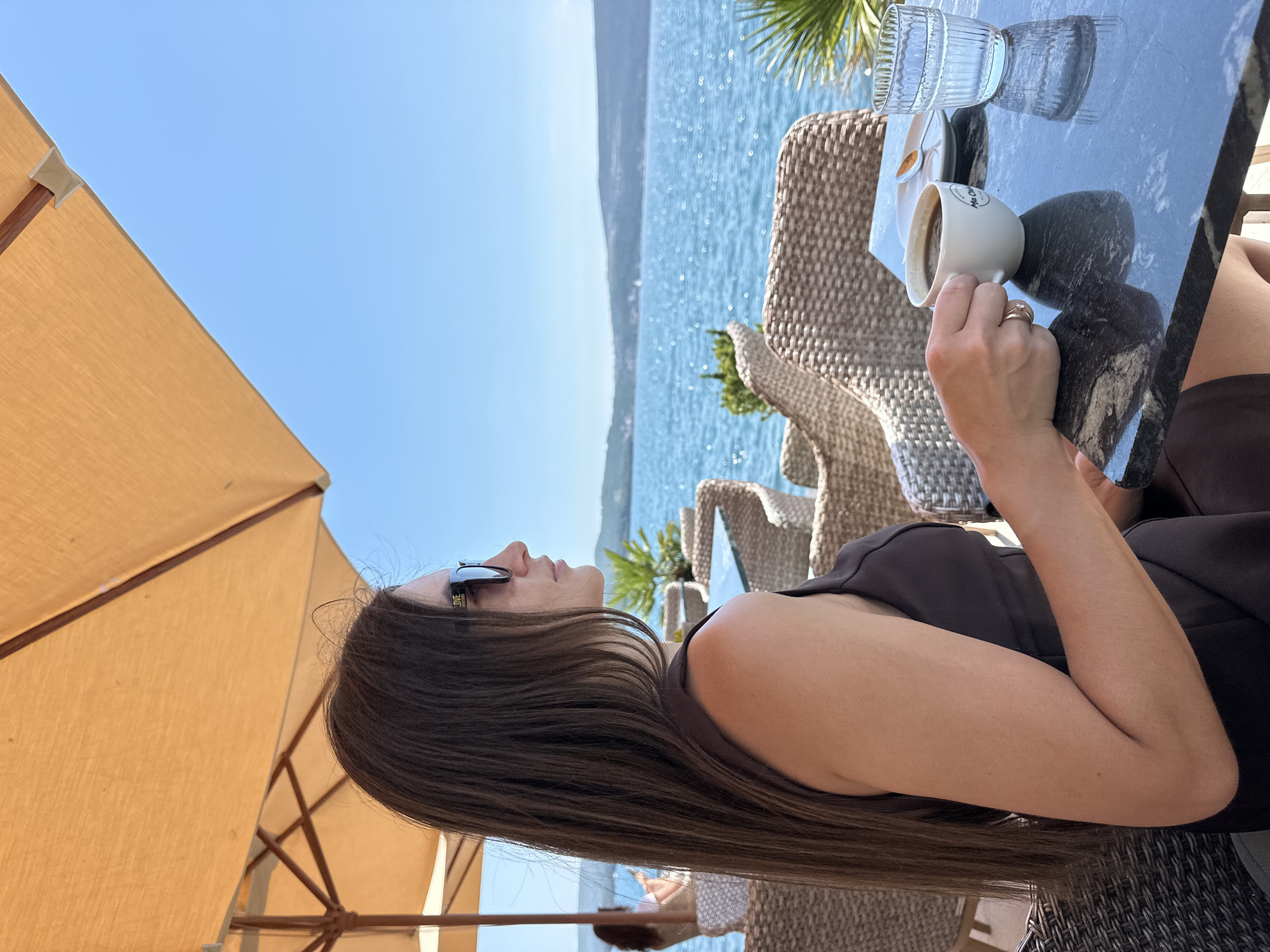 Lazy coffee hour on the Bay of Kotor waterfront