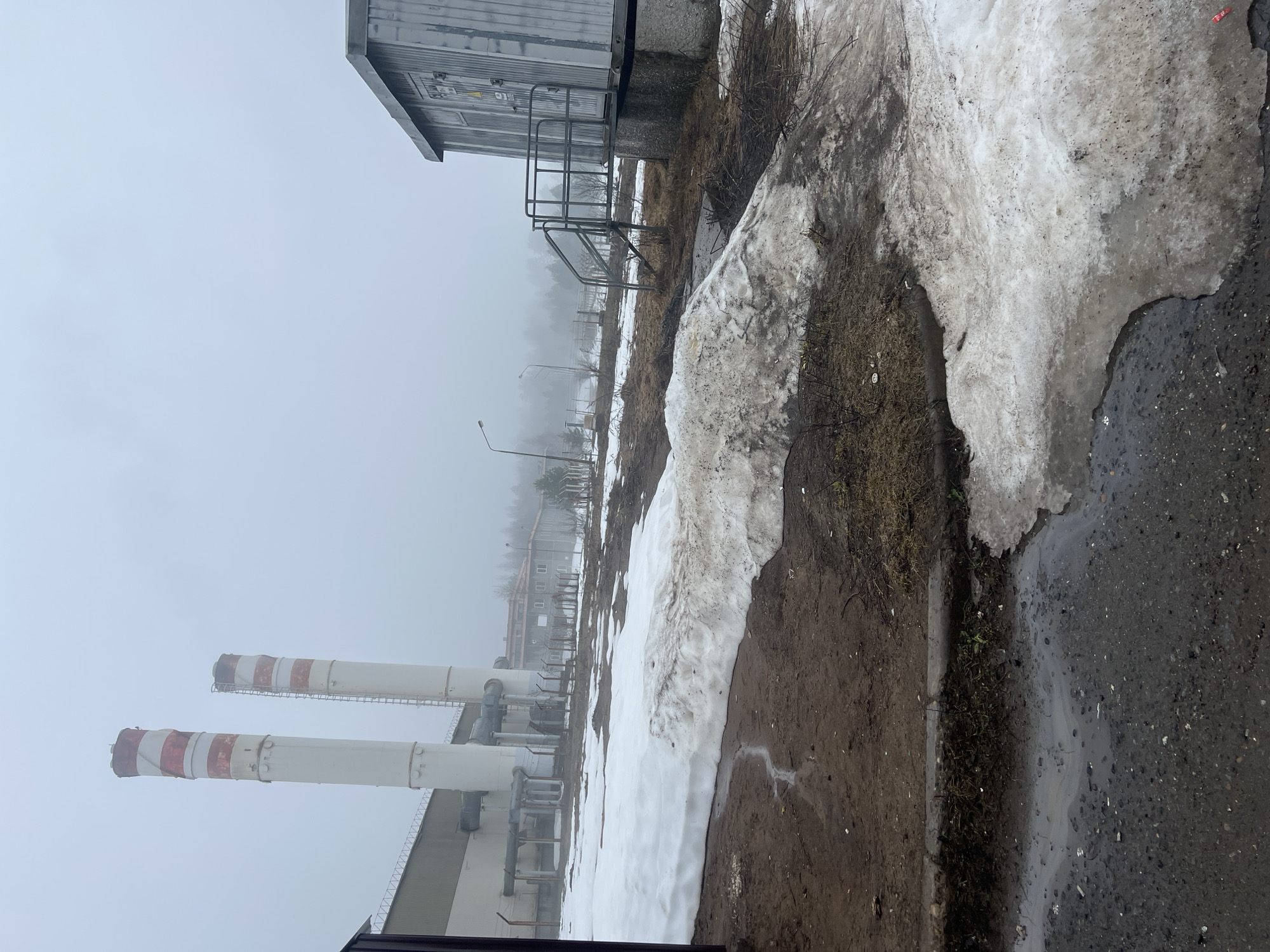Foggy conditions observed at industrial facility in Марковский, Russia