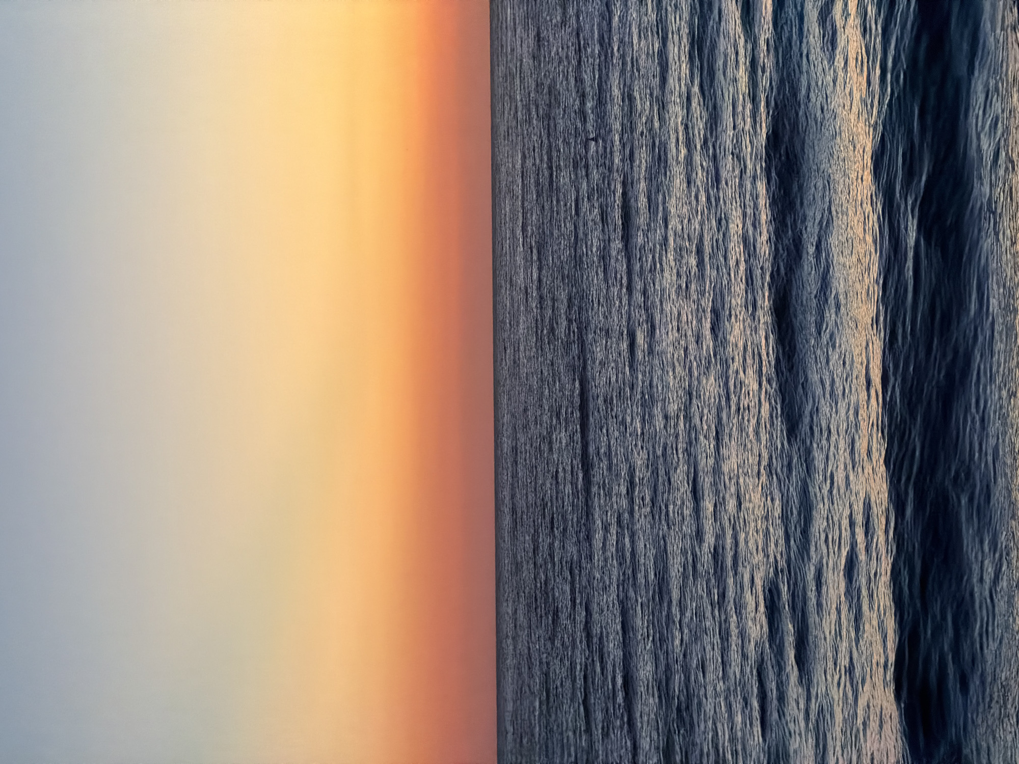 Twilight scenes captured near unfinished coastal building in Montenegro