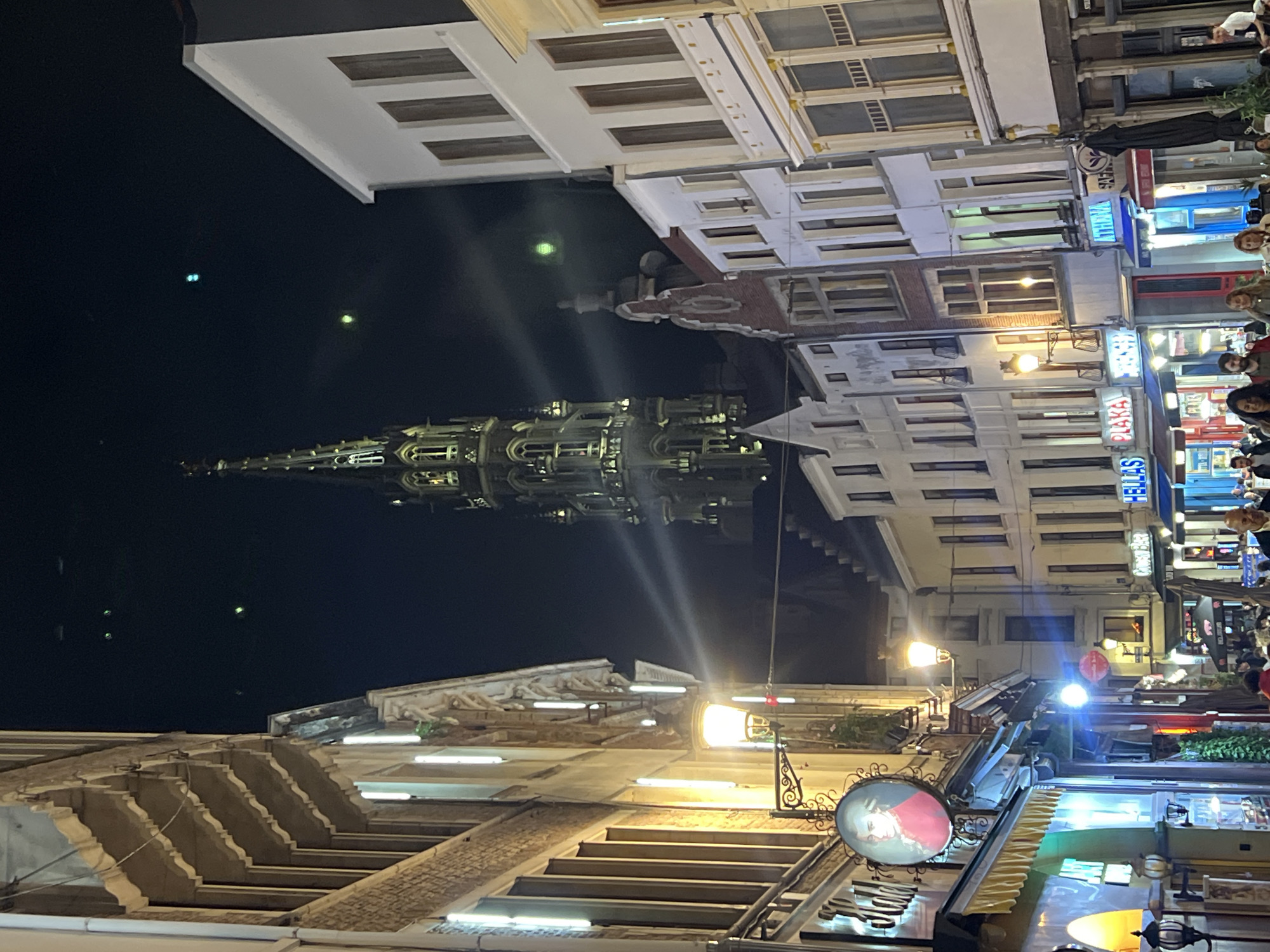 Nighttime views of illuminated Grand Place in Brussels