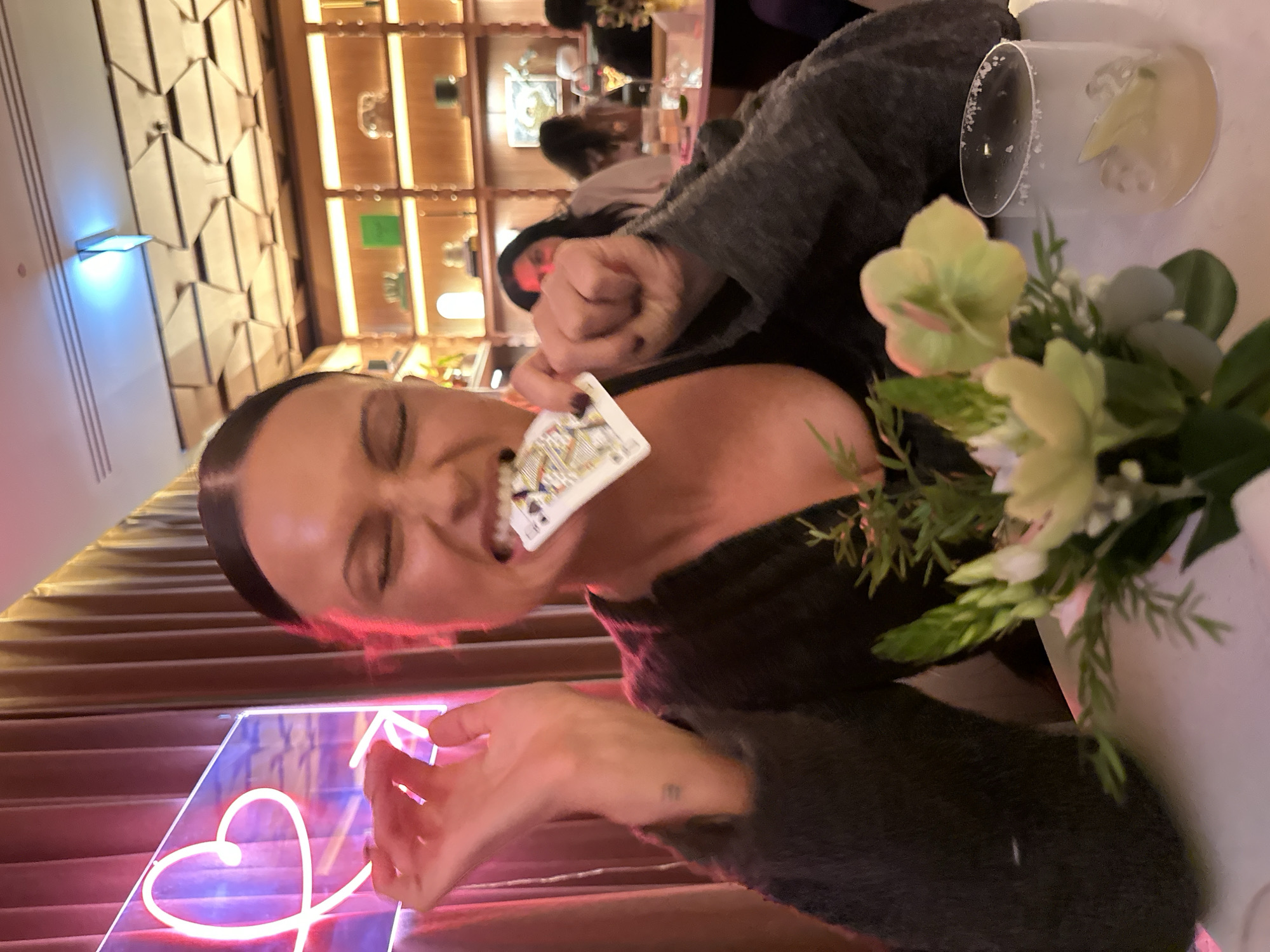 Couple enjoys playful evening out at London restaurant
