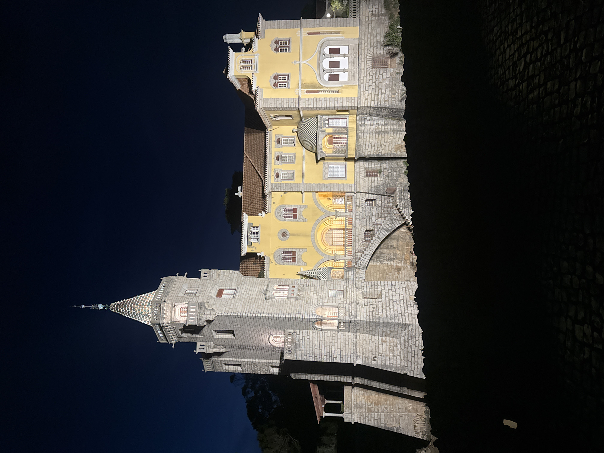 Night architecture and coastal water scenes around Cascais and Sintra