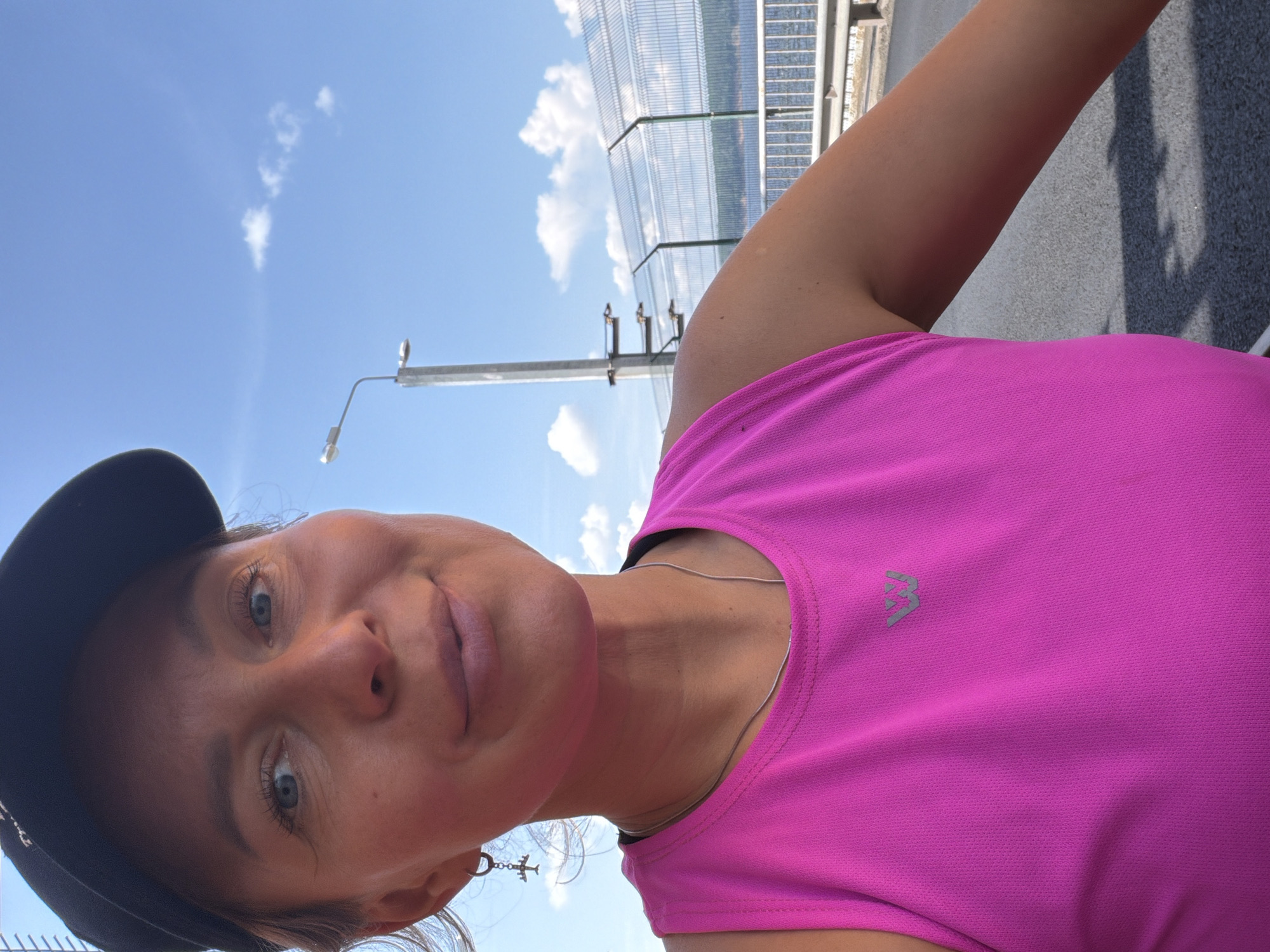 Cycling across industrial bridge in Chaikovsky, Russia