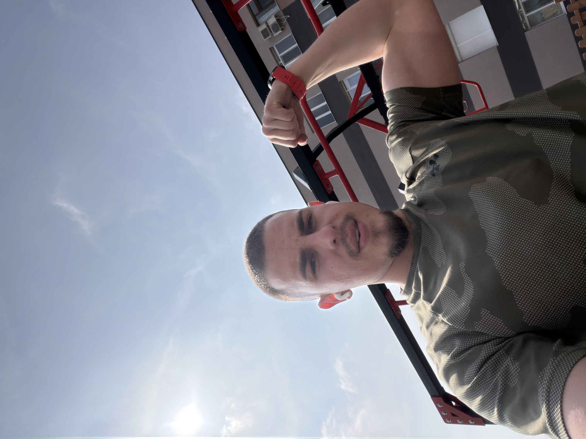 Man documents morning with multiple selfies around Peshtera, Bulgaria