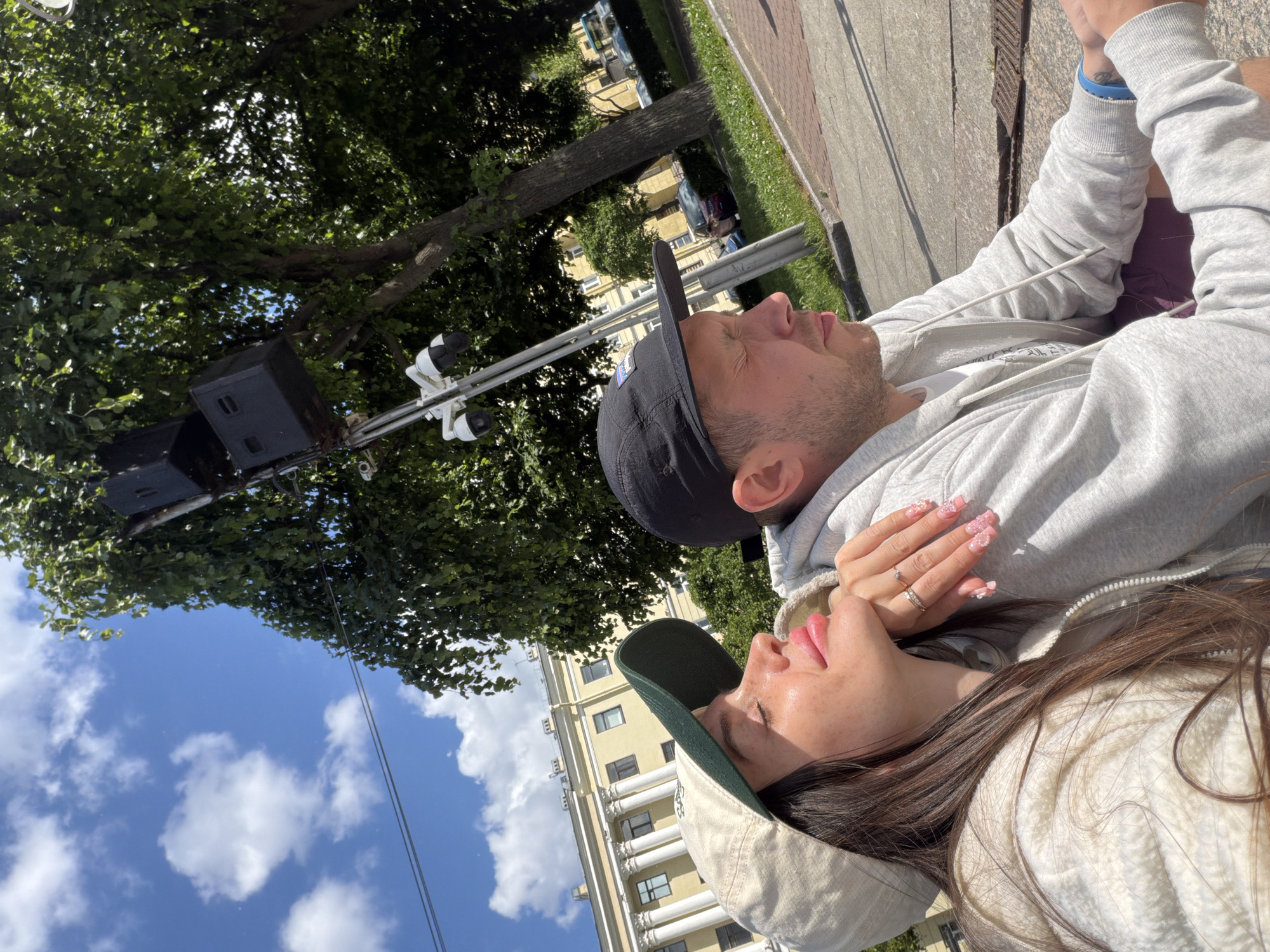 Saint Petersburg fountain square and waterfront scenes