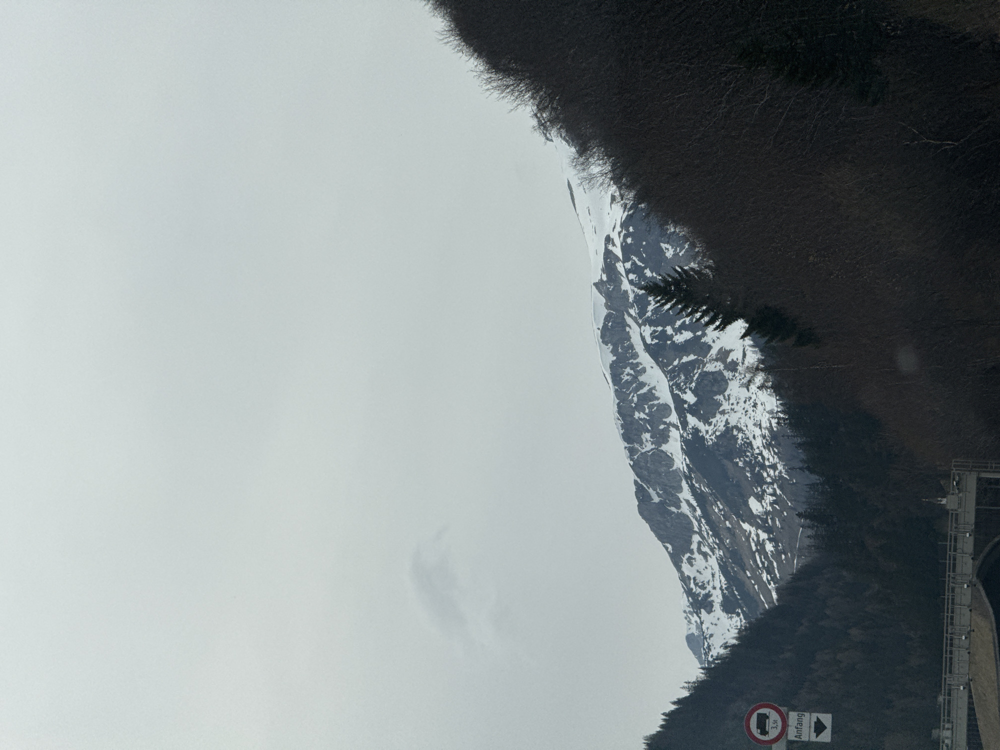 Spring snow landscape photographed in Austrian Alps