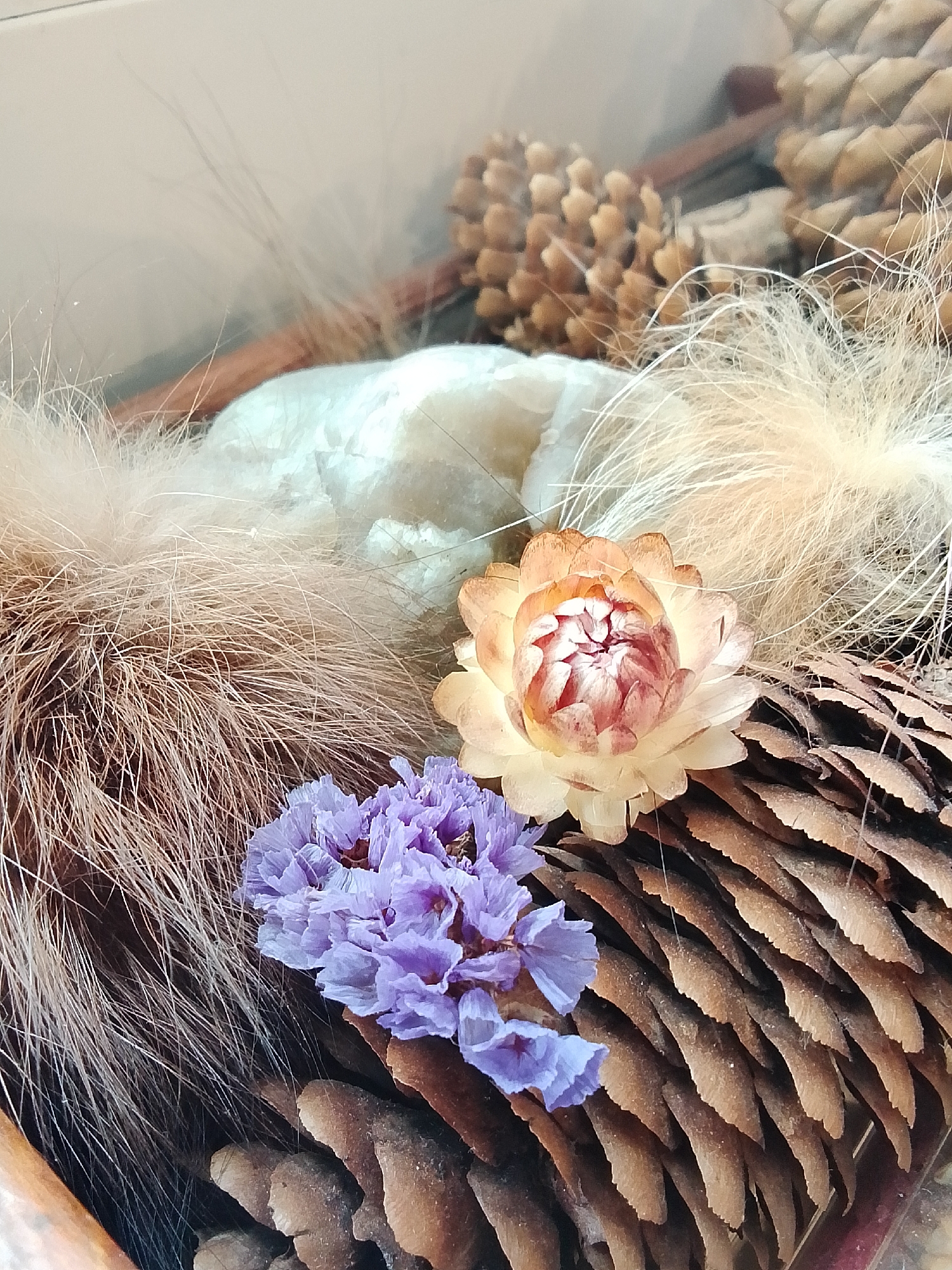 Russian artisan showcases handmade crafts and natural materials collection