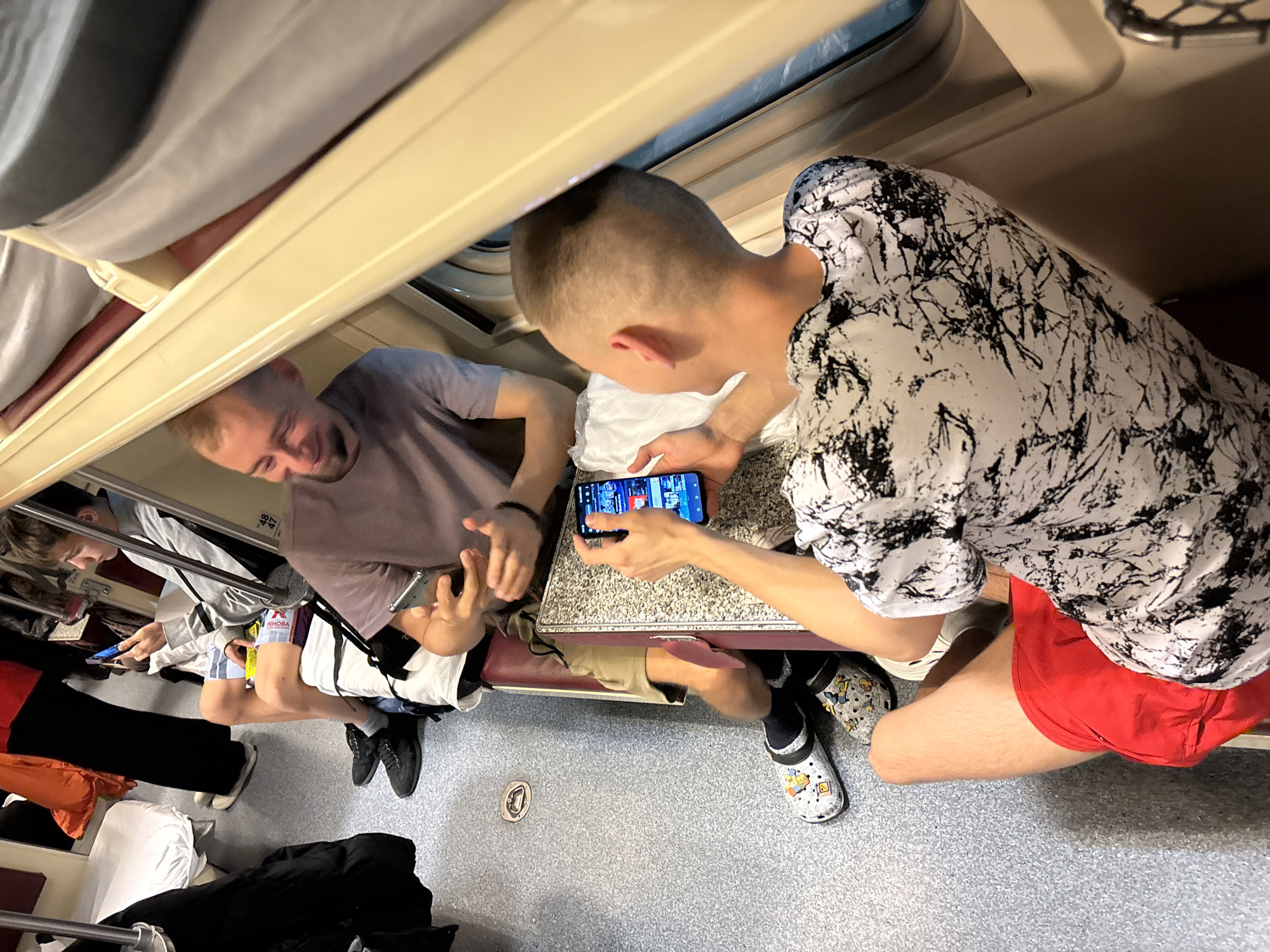 Train passengers documented during journey through Ulyanovsk, Russia