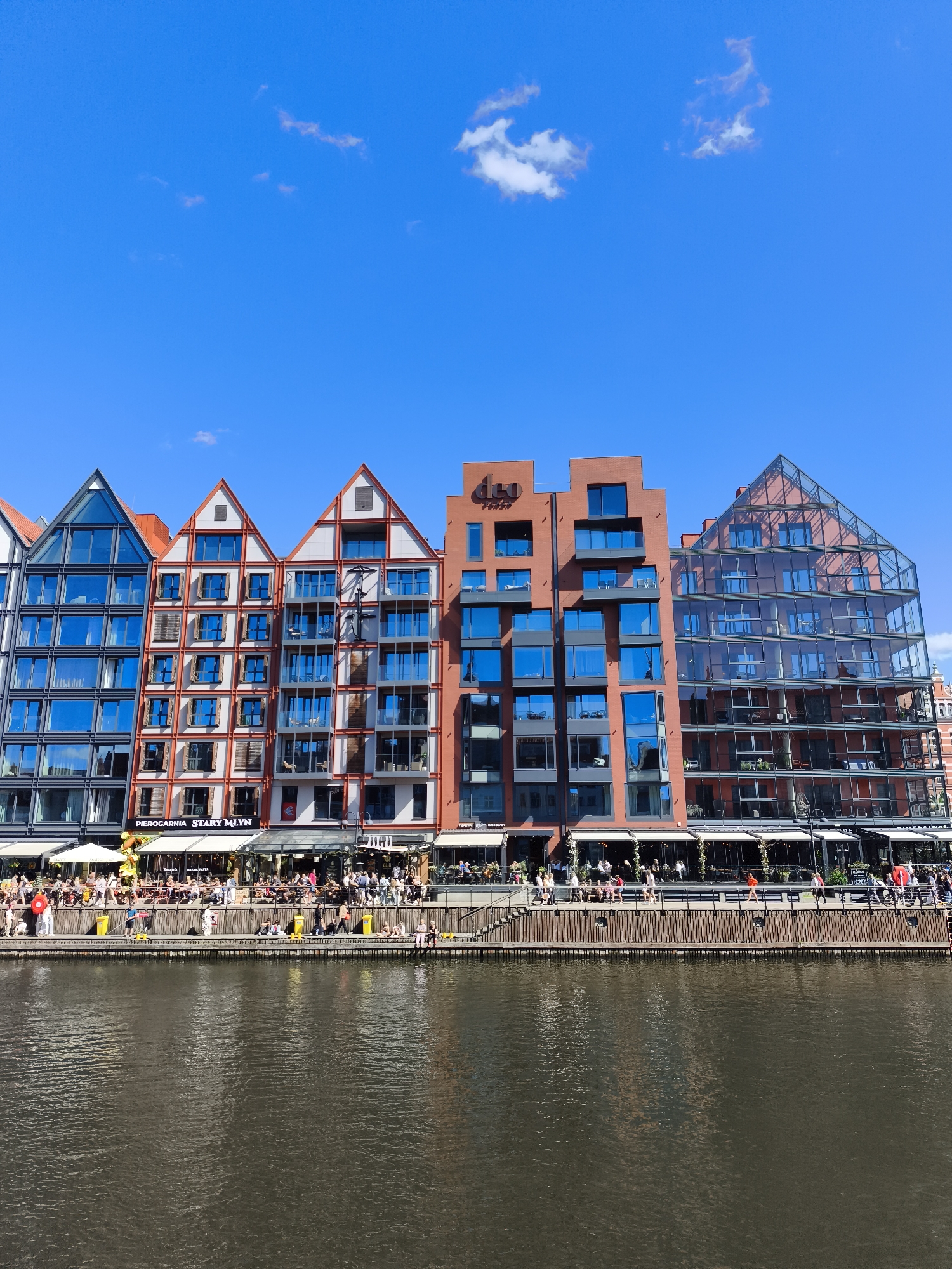 Gdańsk waterfront on a sunny summer afternoon