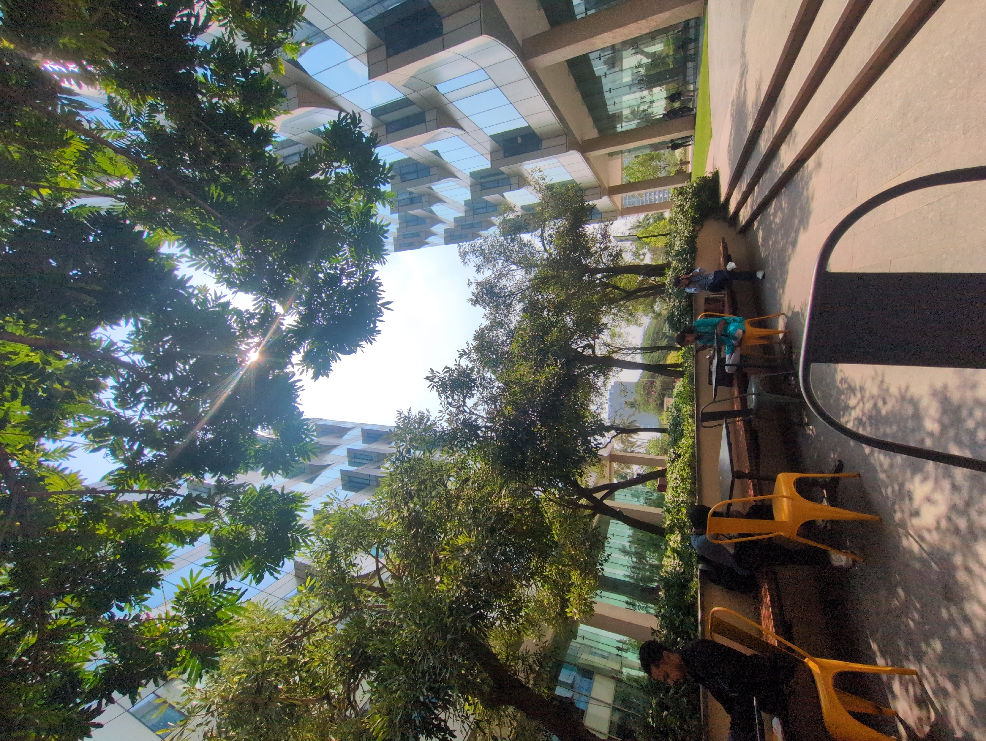 Morning campus life documented at Bengaluru corporate complex