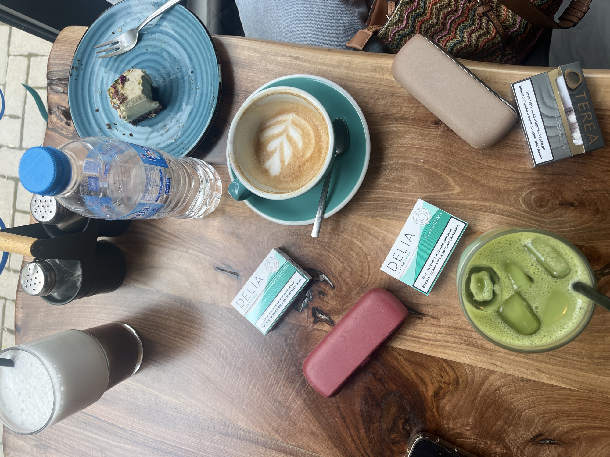 Casual café moments documented in Plovdiv, Bulgaria afternoon