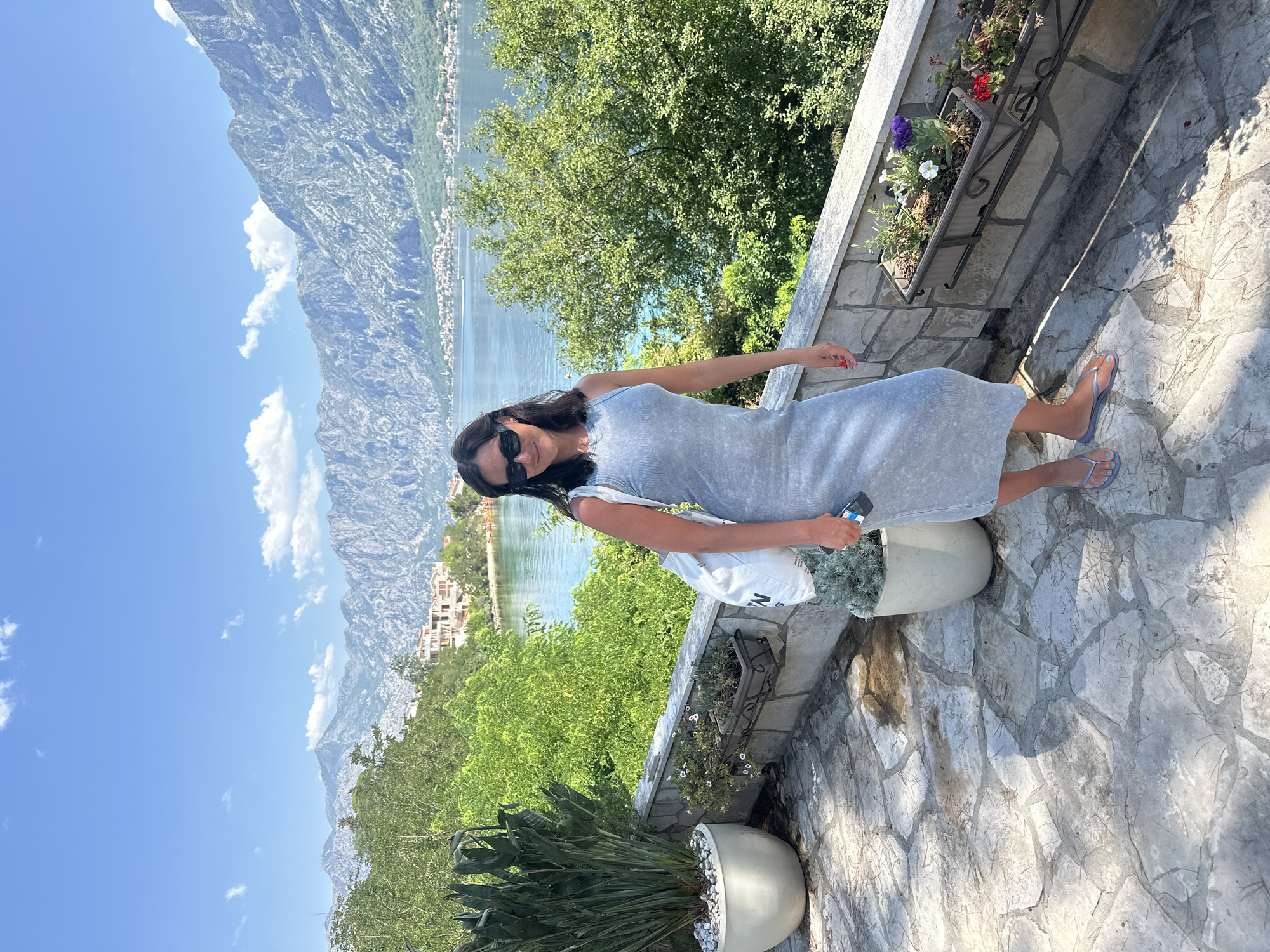 Bayside terrace moment on the Montenegrin coast
