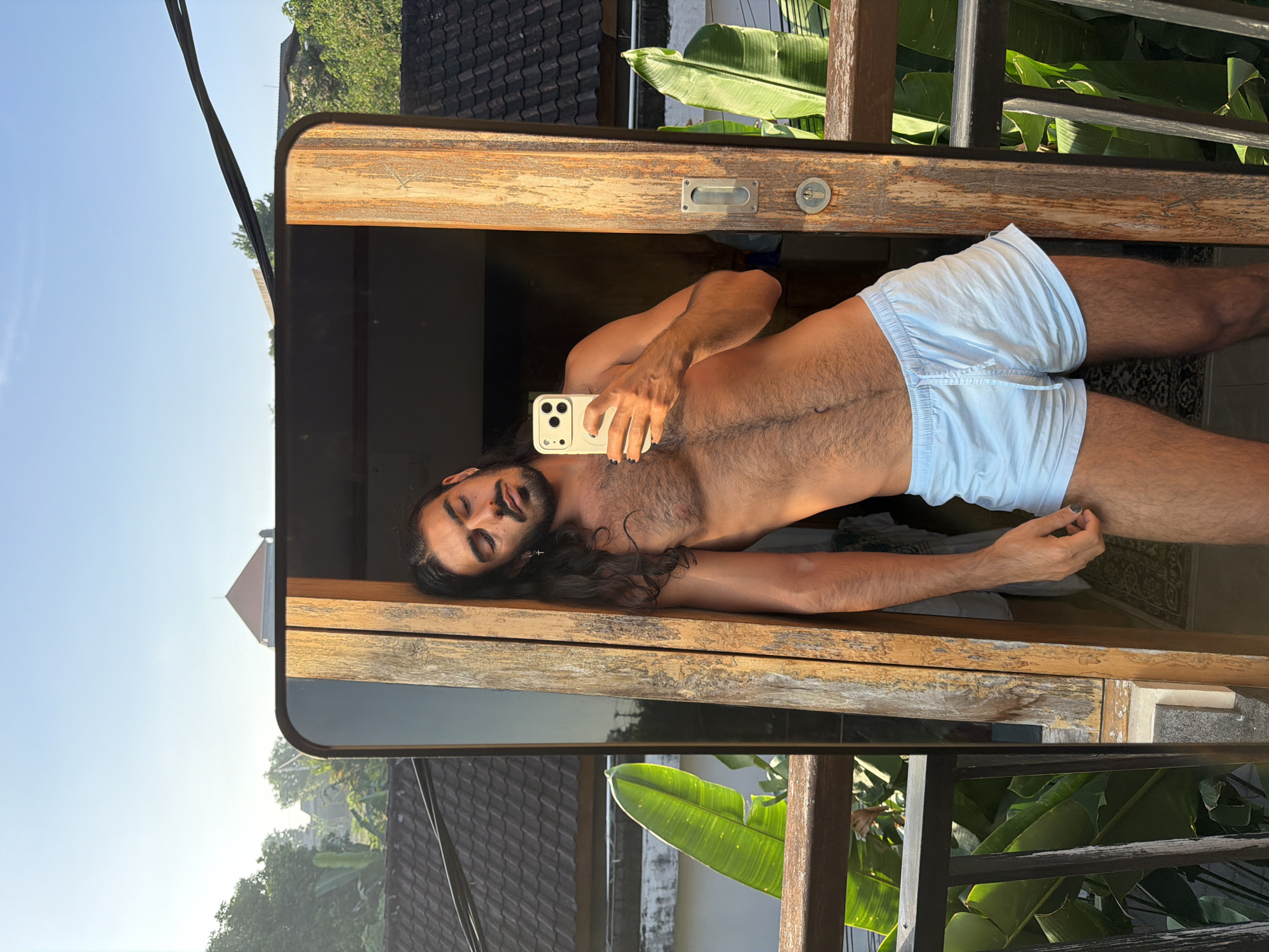 Balcony mirror selfie session in North Kuta, Bali